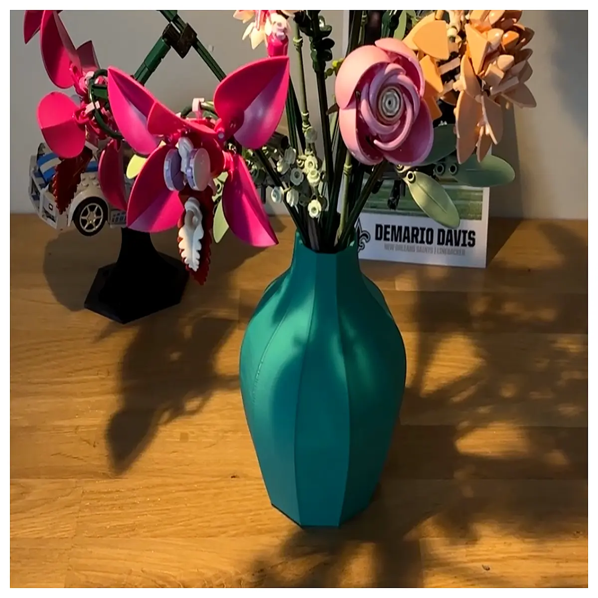 buildable flower vase diy brick toy for home decor kids gift