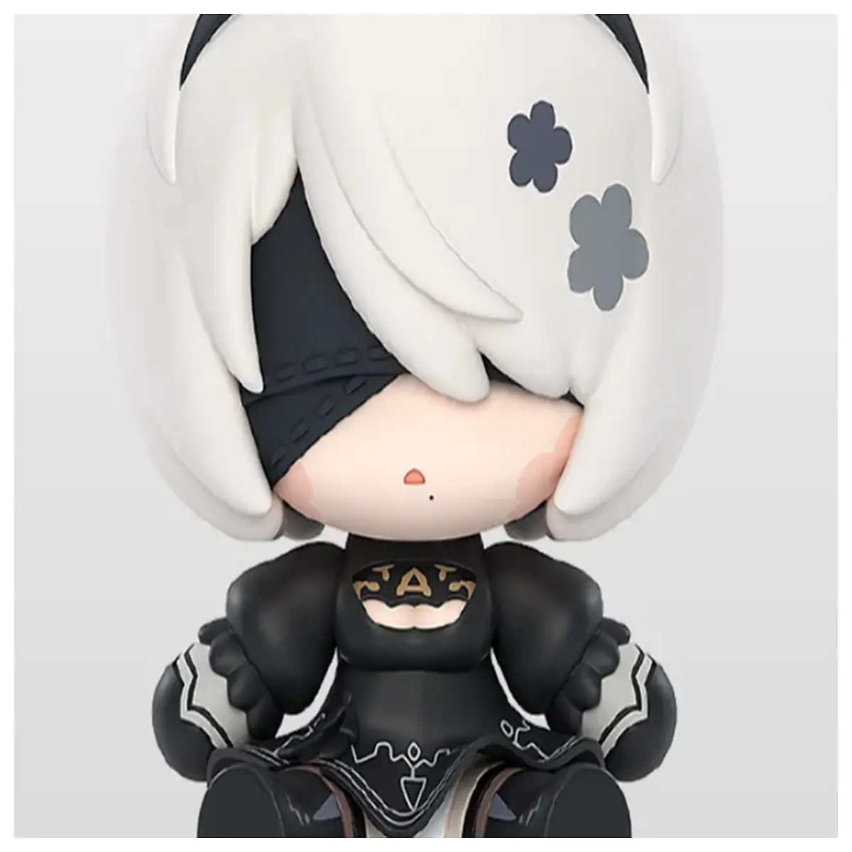 cute chibi figurine sitting pose collectible vinyl doll piece for desk decoration anime character
