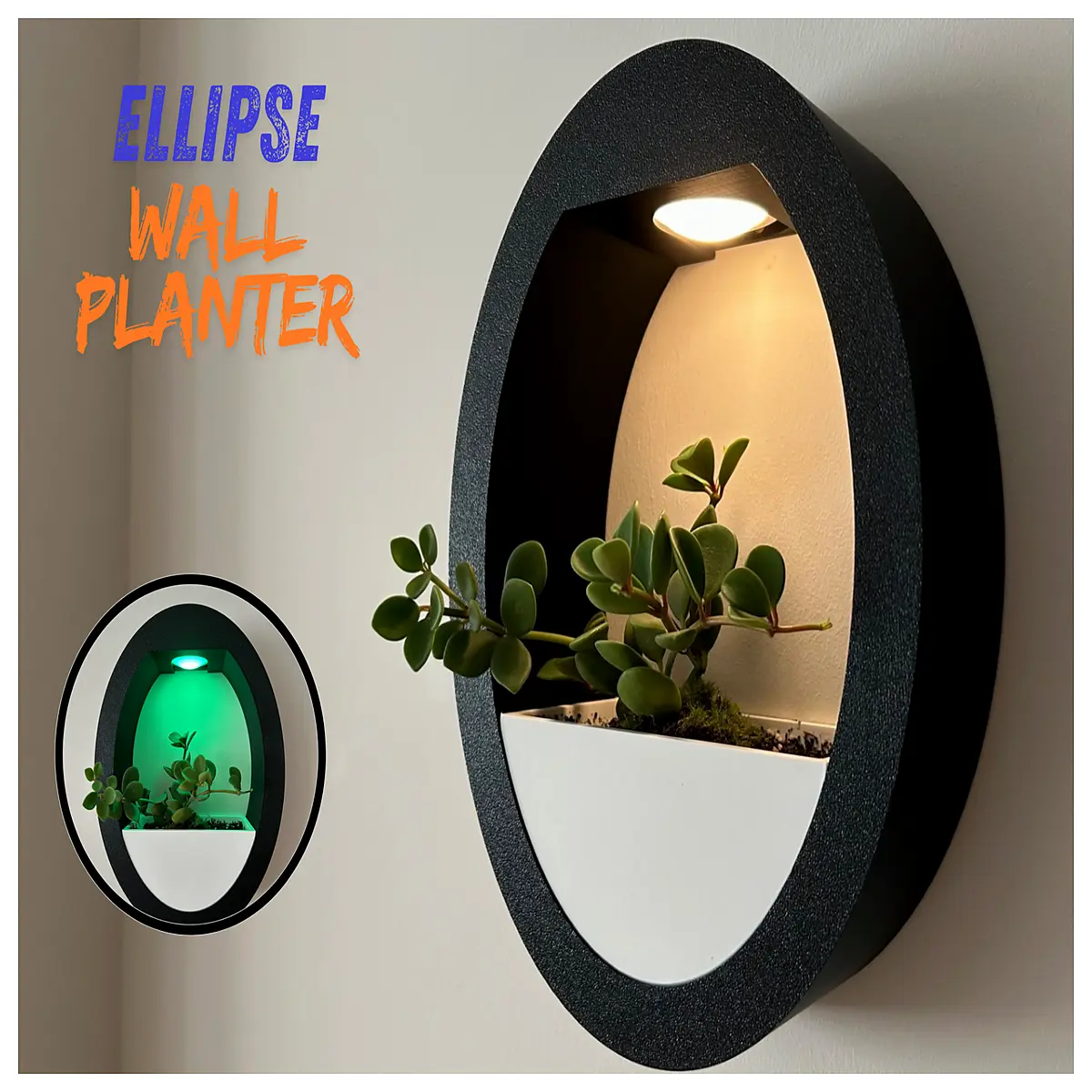oval wall mounted planter for indoor outdoor plants hanging flower pot with drainage saucer modern ceramic garden decor
