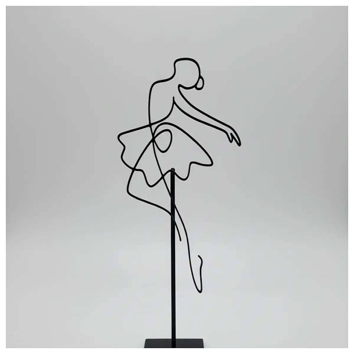 abstract wire art sculpture modern dancing figure decor elegant metal statue for living room shelf contemporary home accent piece