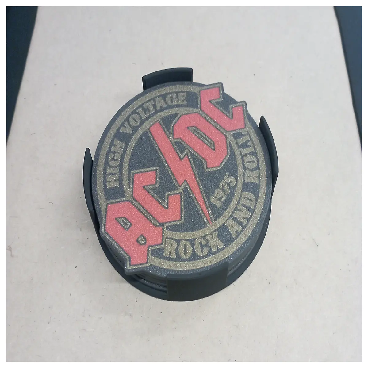 acdc band coaster set rock music drink mat for home bar party decor