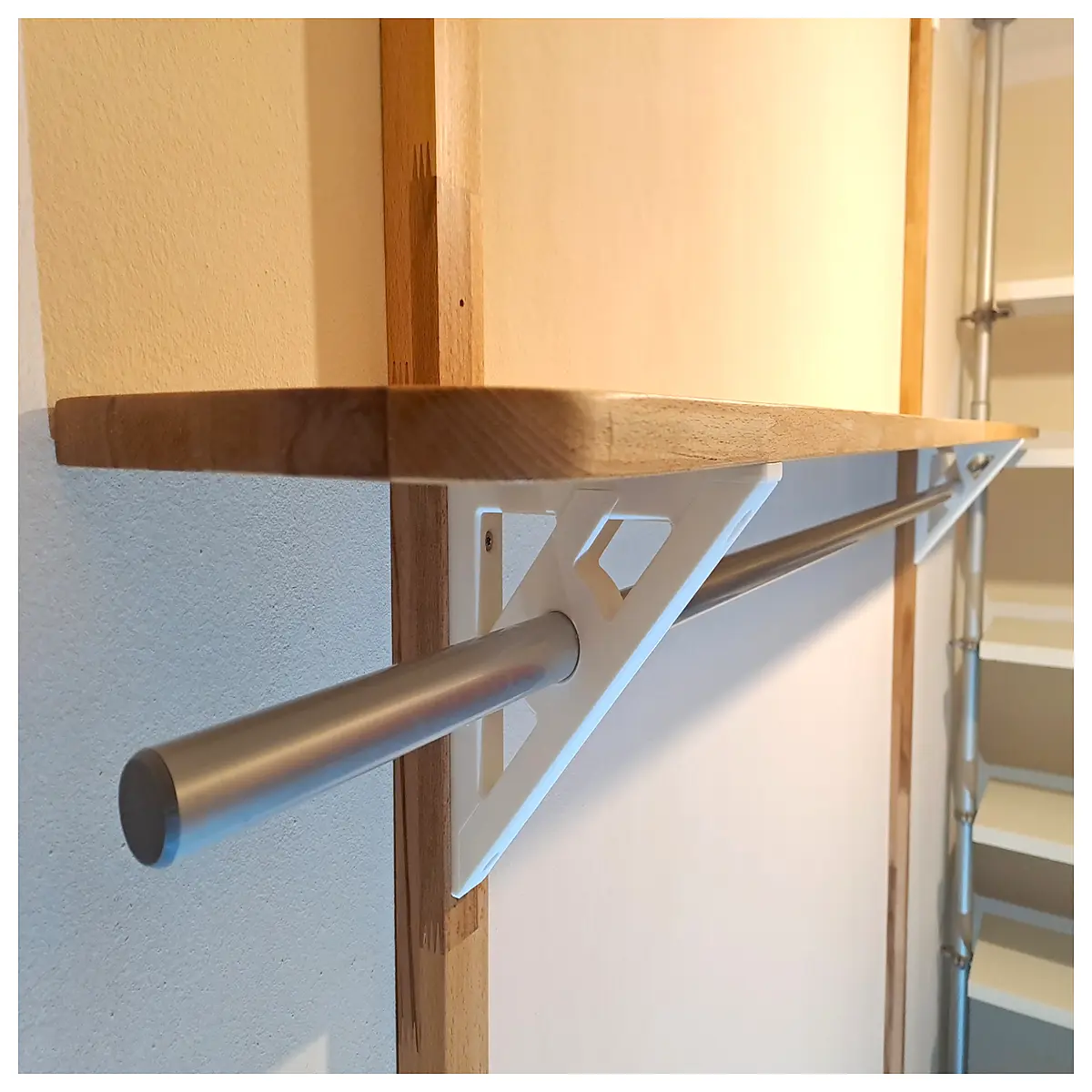 duty shelving brackets with 25mm rod for industrial storage racks and garage organization
