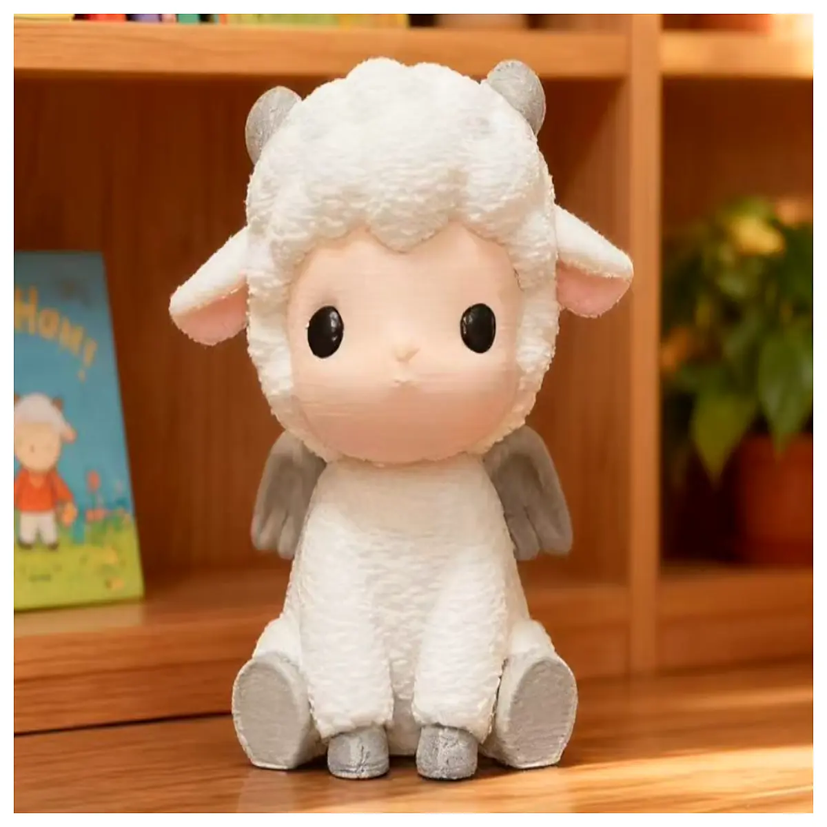 cute angel lamb plush toy for baby nursery decor soft sheep figurine kids birthday party favors