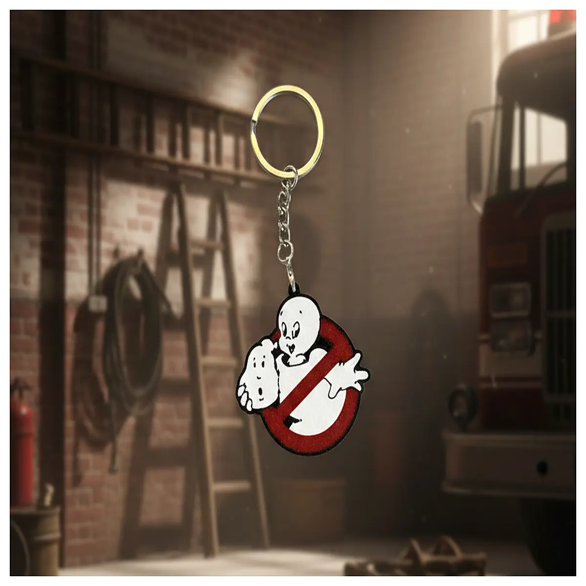 cute casper ghost keychain plush horror movie prop halloween party favor spooky decor teens