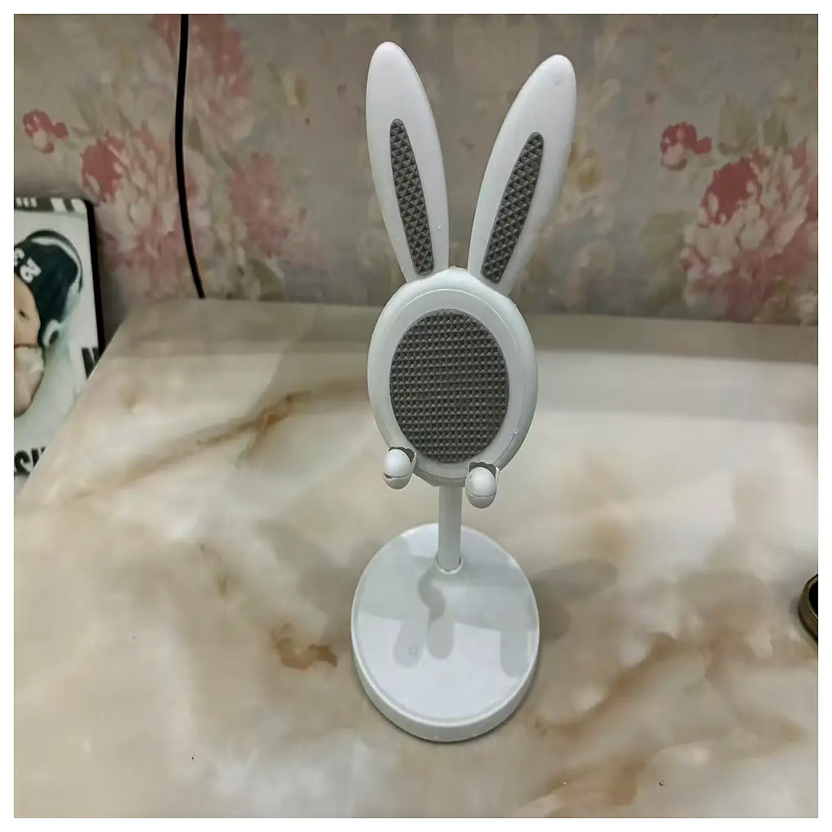 cute bunny rabbit phone holder for desk adjustable animal character mobile phone cradle for watching videos