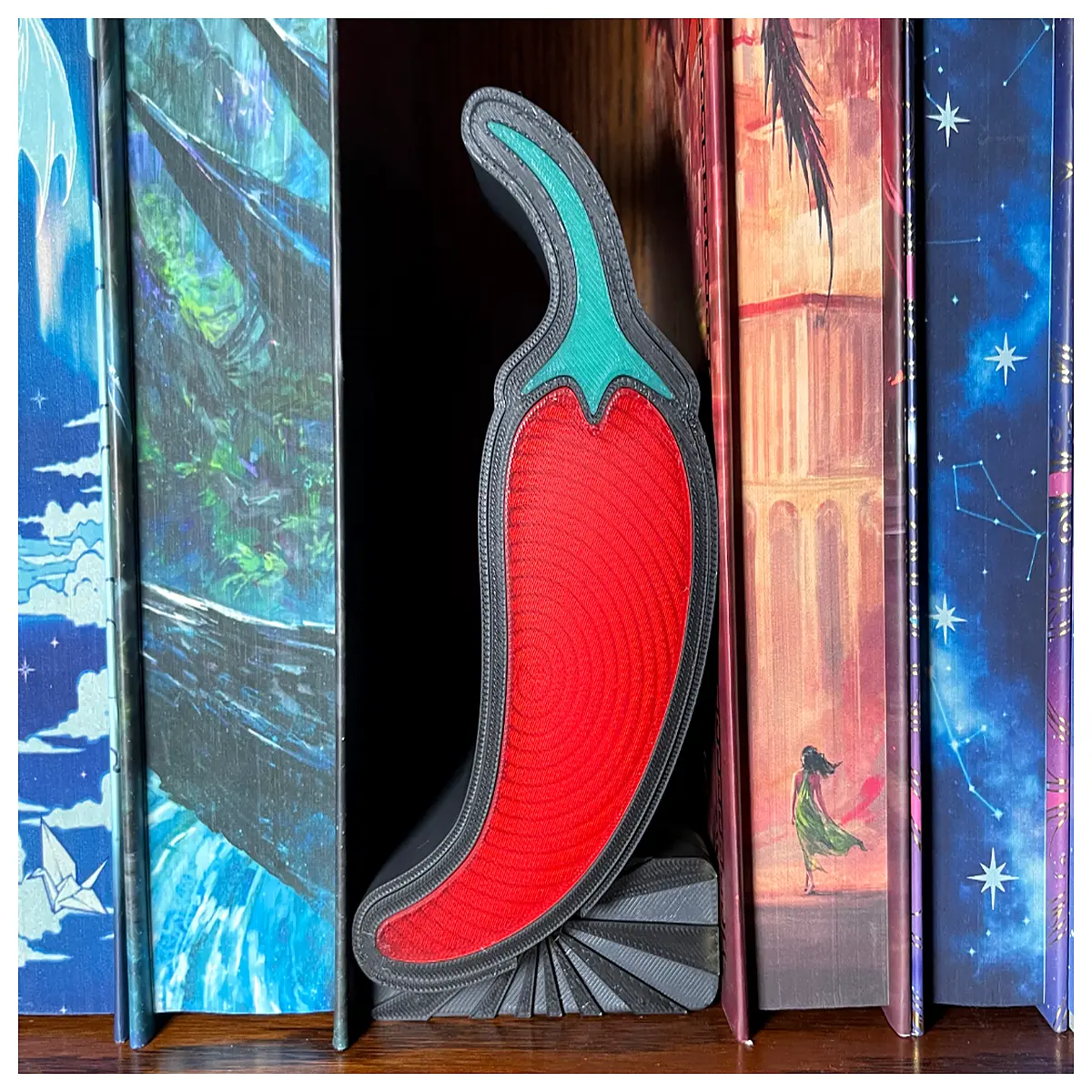cute spicy chili pepper bookends non slip duty shelf holders for home office desk organization romantic decor accessories