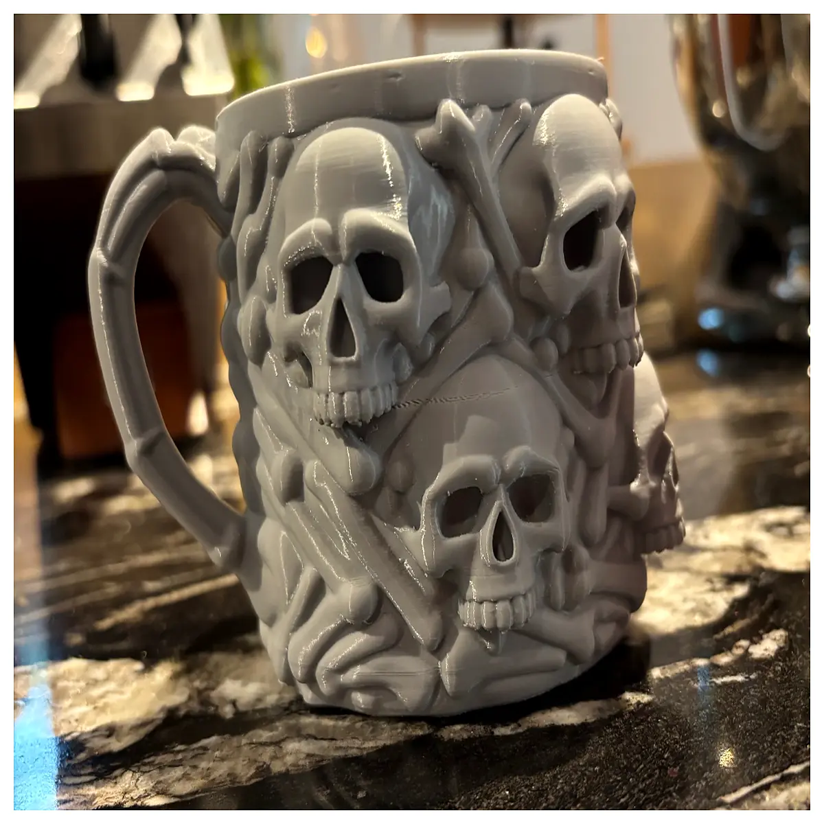 halloween skull mug with bones spooky skeleton coffee cup for horror fans gothic drinking glass party gift