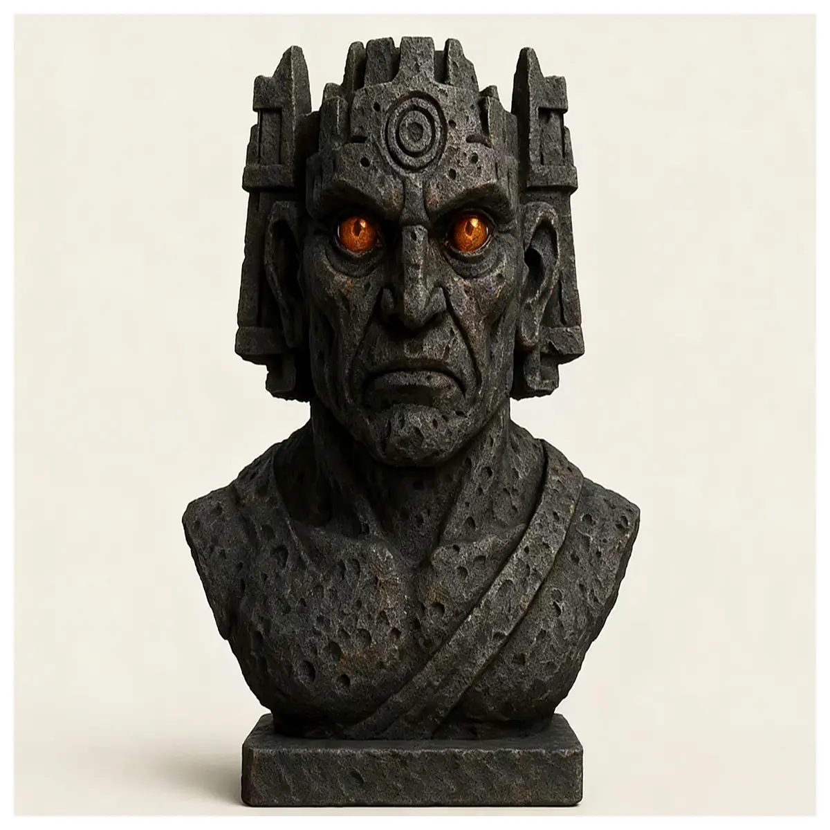 mythical stone idol bust statue fantasy sculpture gothic home decor art piece resin collectible figure for shelf
