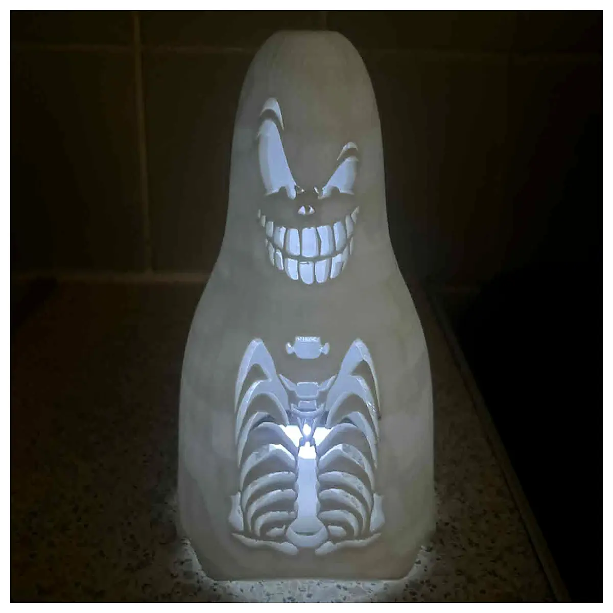 ghost shaped tea candles for halloween decor spooky skeleton wickless tealights battery operated flickering flame candles for party table center