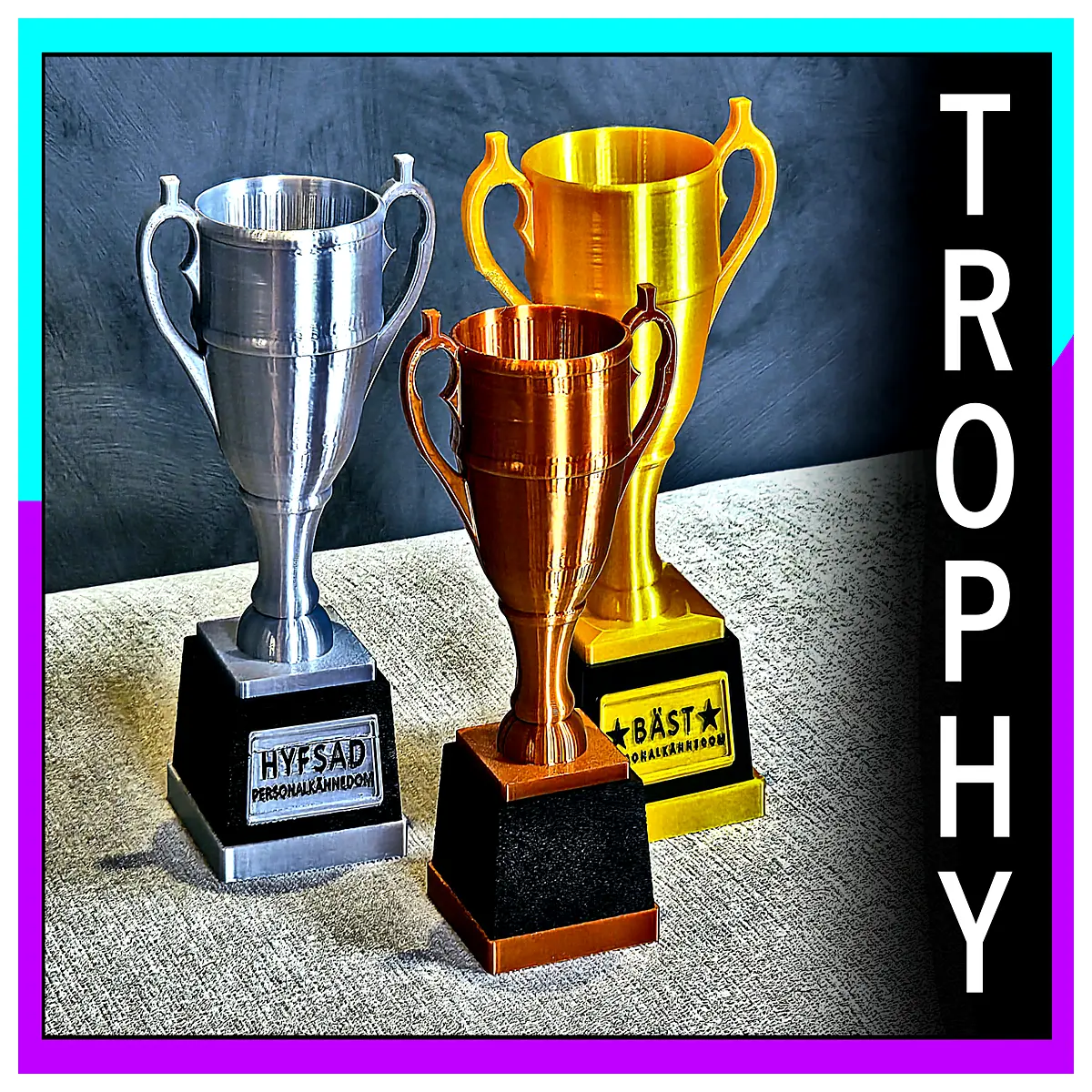 self supporting trophy award no support needed