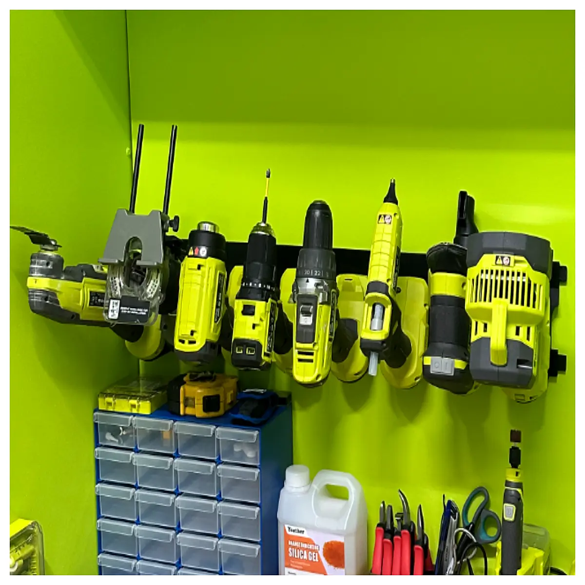 ryobi wall mounted rail system for pegboard hooks duty storage organizer garage tool hanging accessories