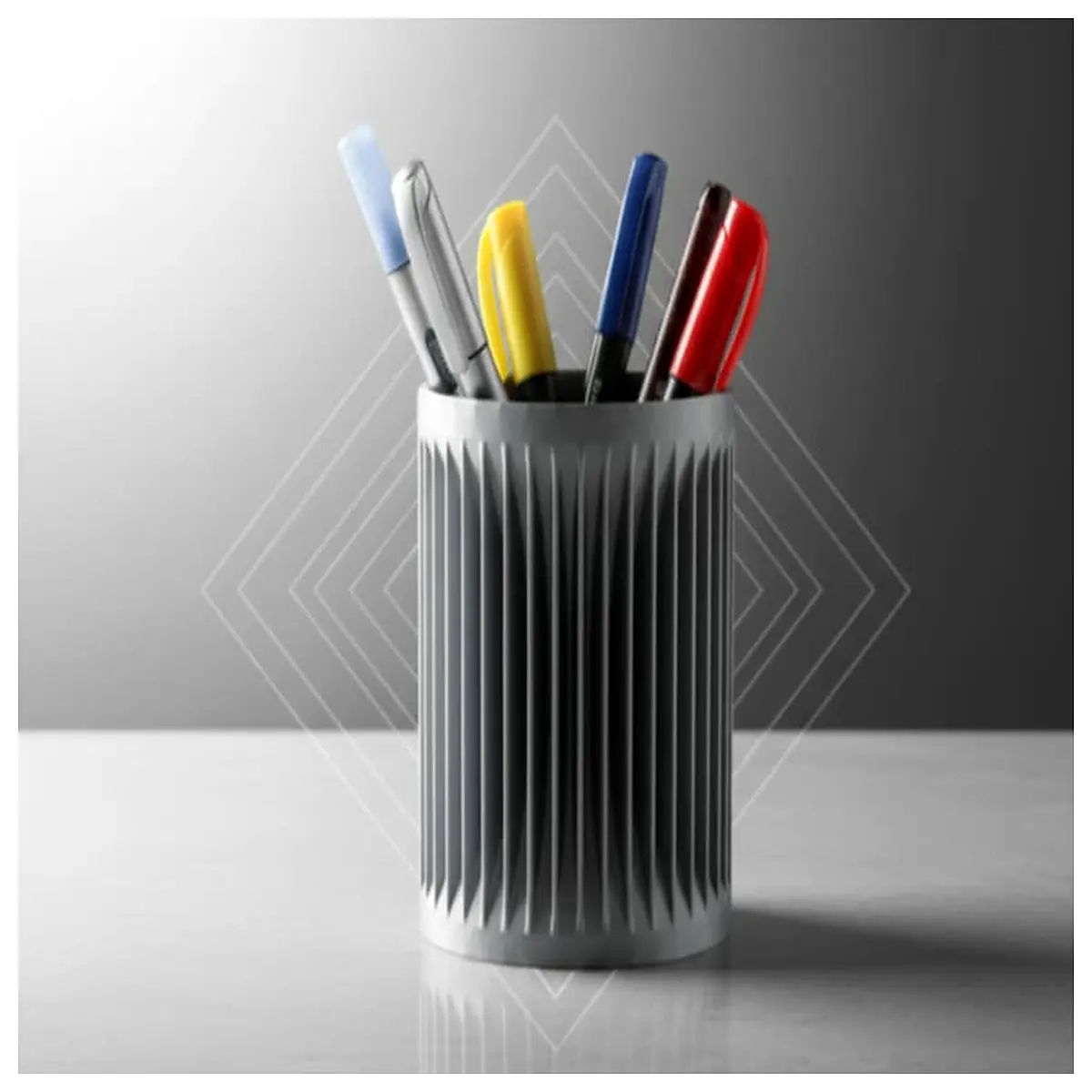 desktop organizer cup with realistic illusion effect pen holder for office desk stylish toothbrush for bathroom sink