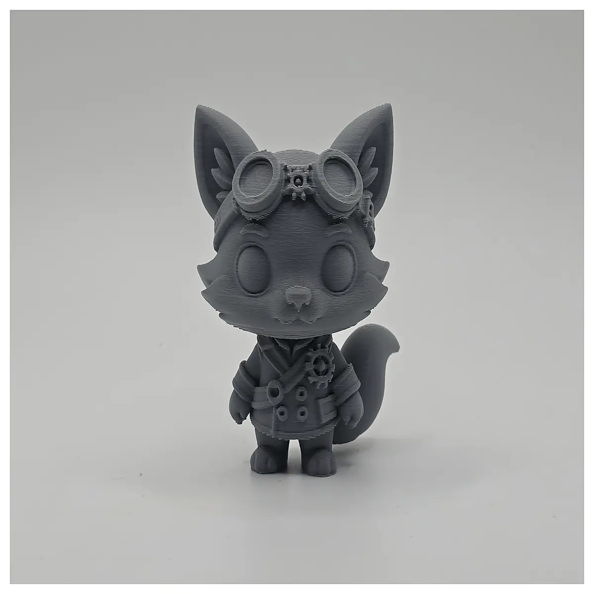 cute steampunk fox keychain brass gear animal charm bag pendant women men