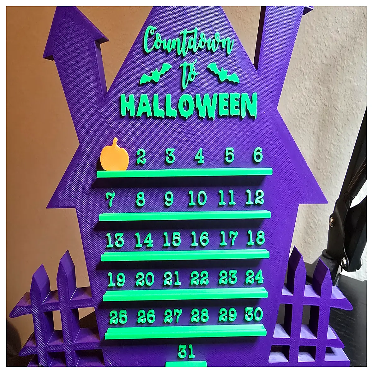 halloween countdown calendar board with stickers for kids spooky october decor party supplies trick or treat tracker