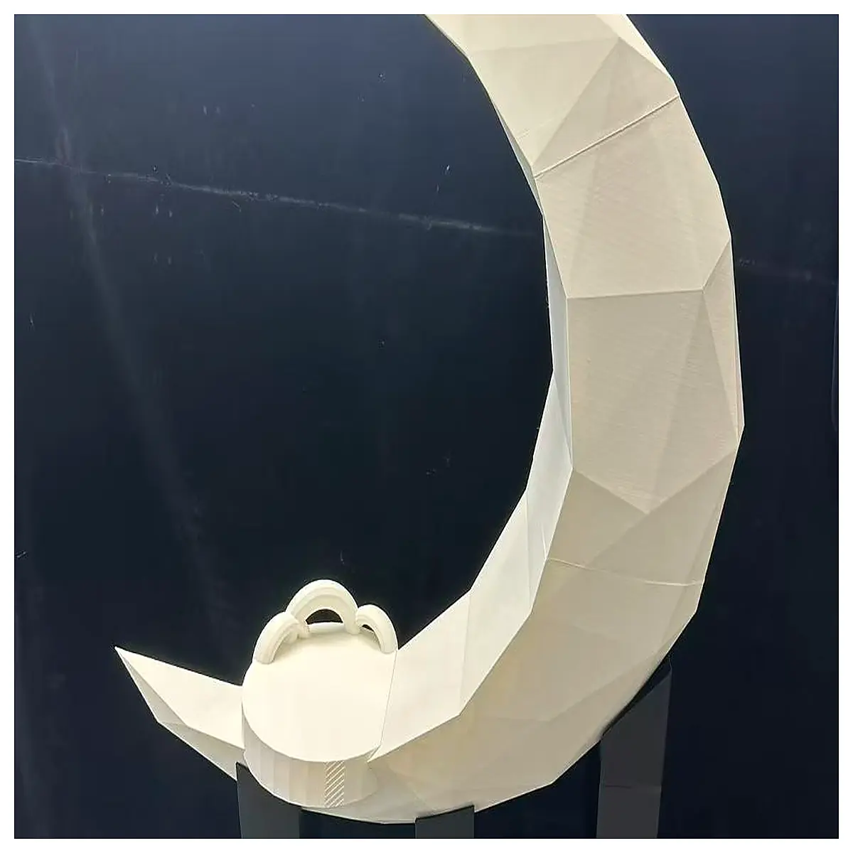 geometric moon doll base modern abstract sculpture pedestal for plush toys minimalist home decor riser