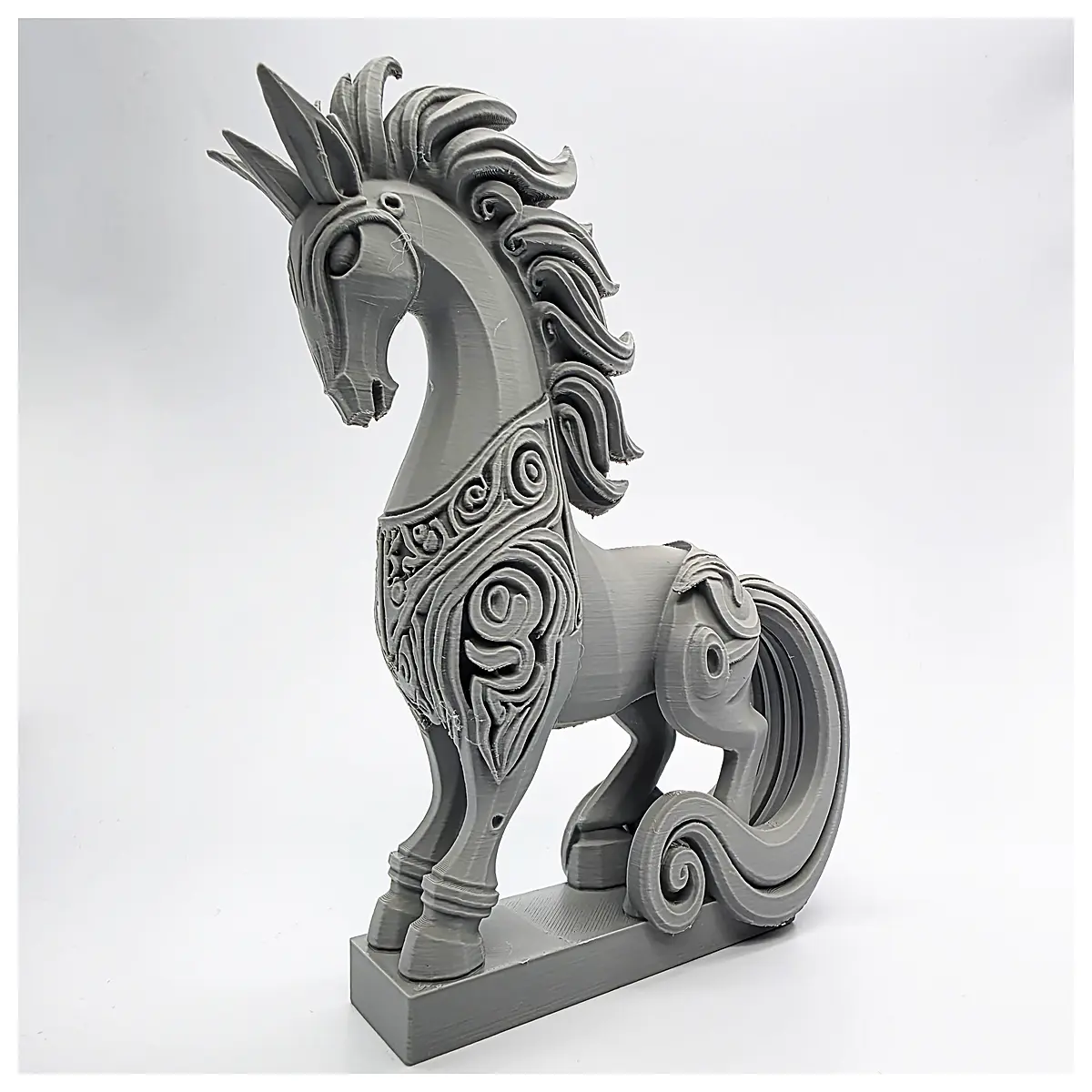 hand carved wooden sleipnir figurine nordic mythology decor for shelf