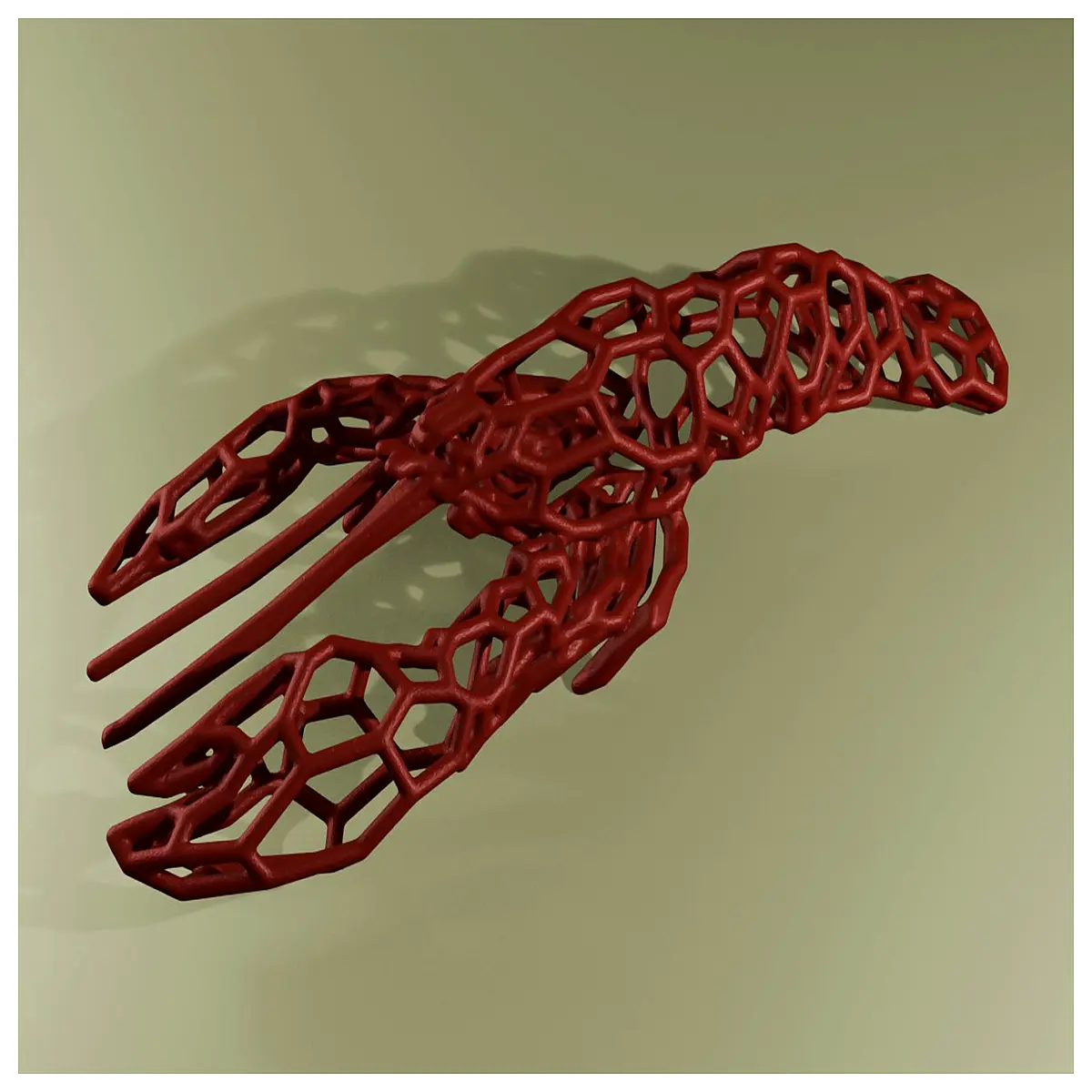 printed voronoi lobster sculpture resin art decor modern abstract home office desk figurine collectible men