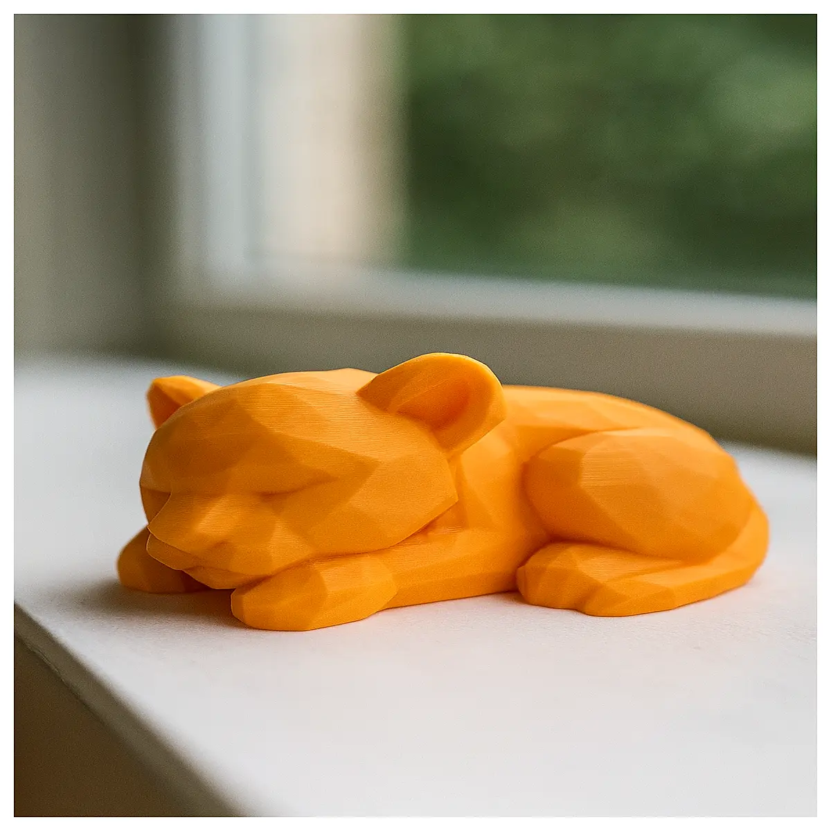 low poly sleeping lion figurine cute geometric animal decor style plush toy for kids room