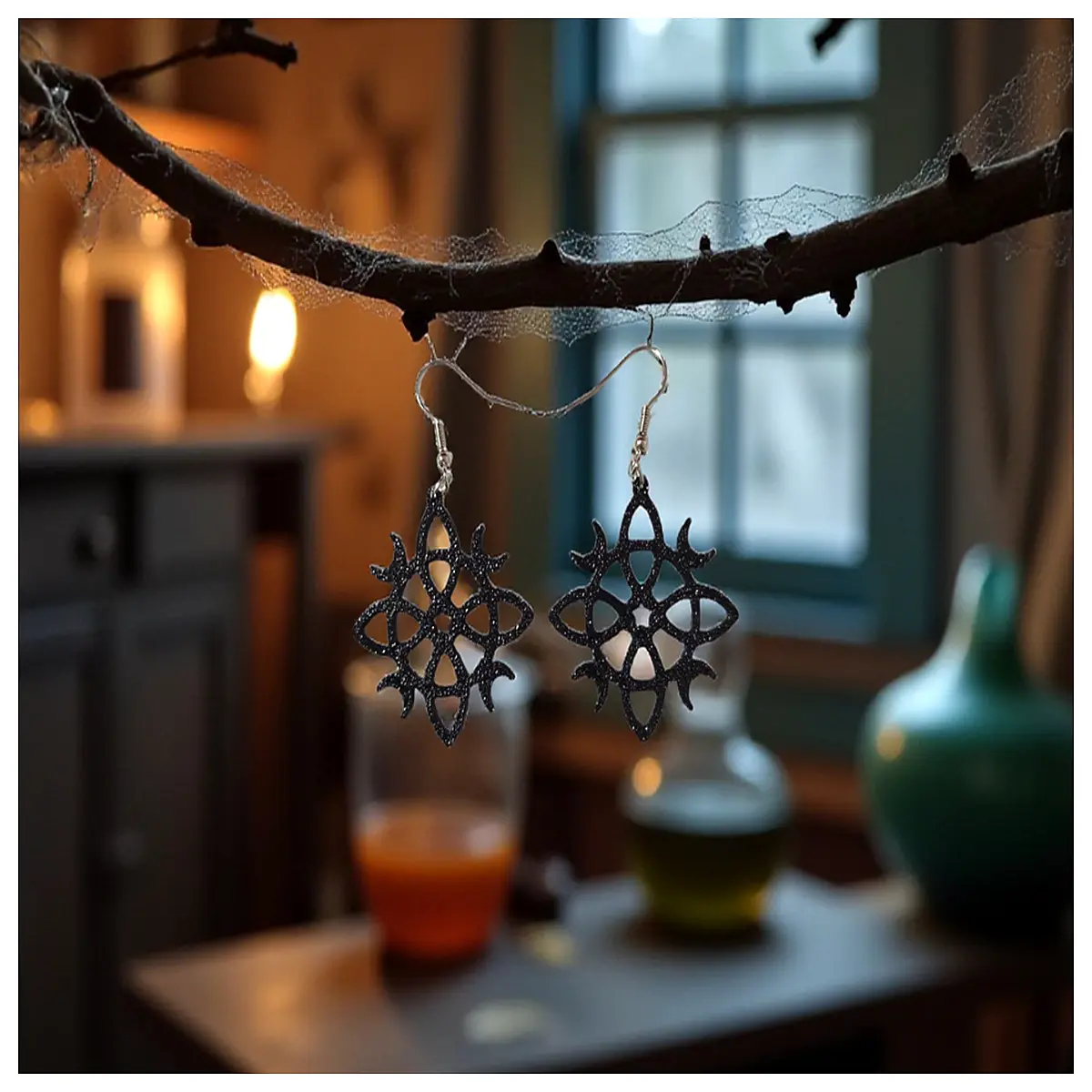 knot earrings gothic punk jewelry silver hoop charm for women dark academia aesthetic
