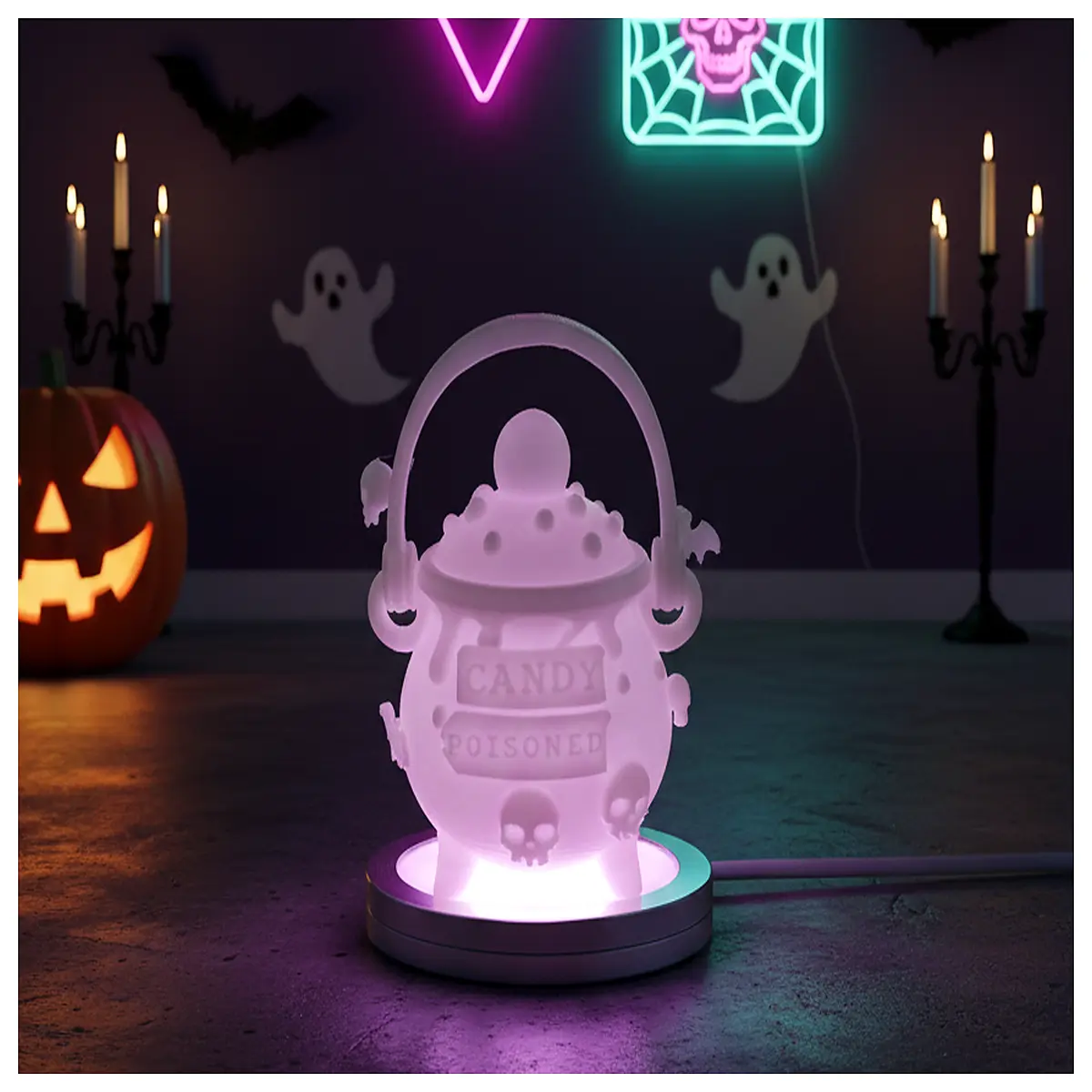halloween candy cauldron bucket trick or treat large plastic spooky party favor