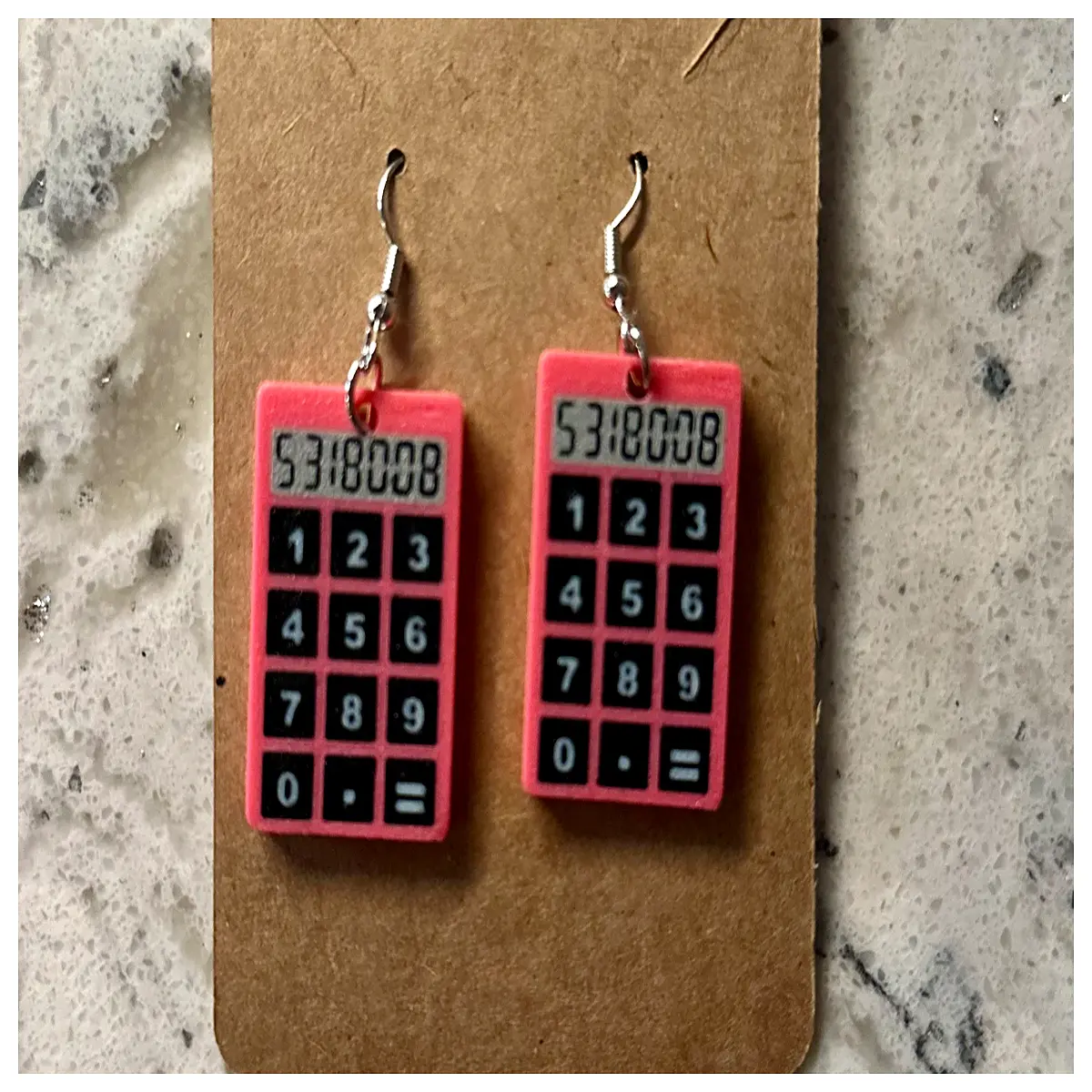 cute calculator earrings for women math nerd jewelry gift school supply charm studs office worker funny accessory