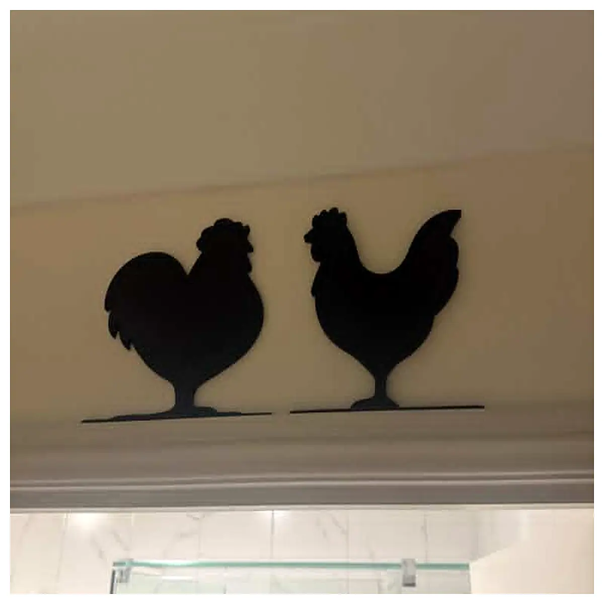 rooster and hen door frame silhouette metal wall art rustic farm decor