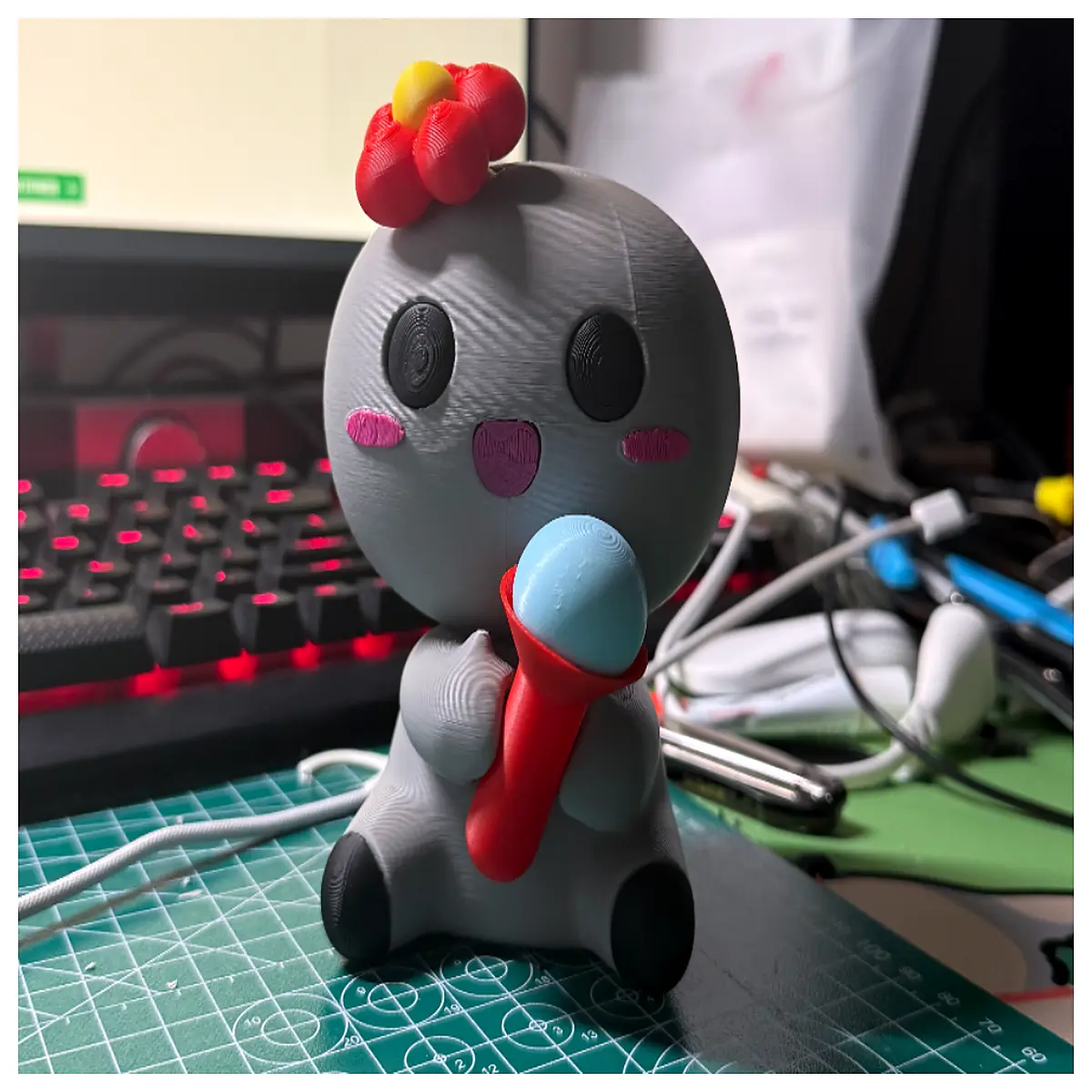 cute black coal spirit mini figure collectible doll kawaii desk decor anime style small statue kids