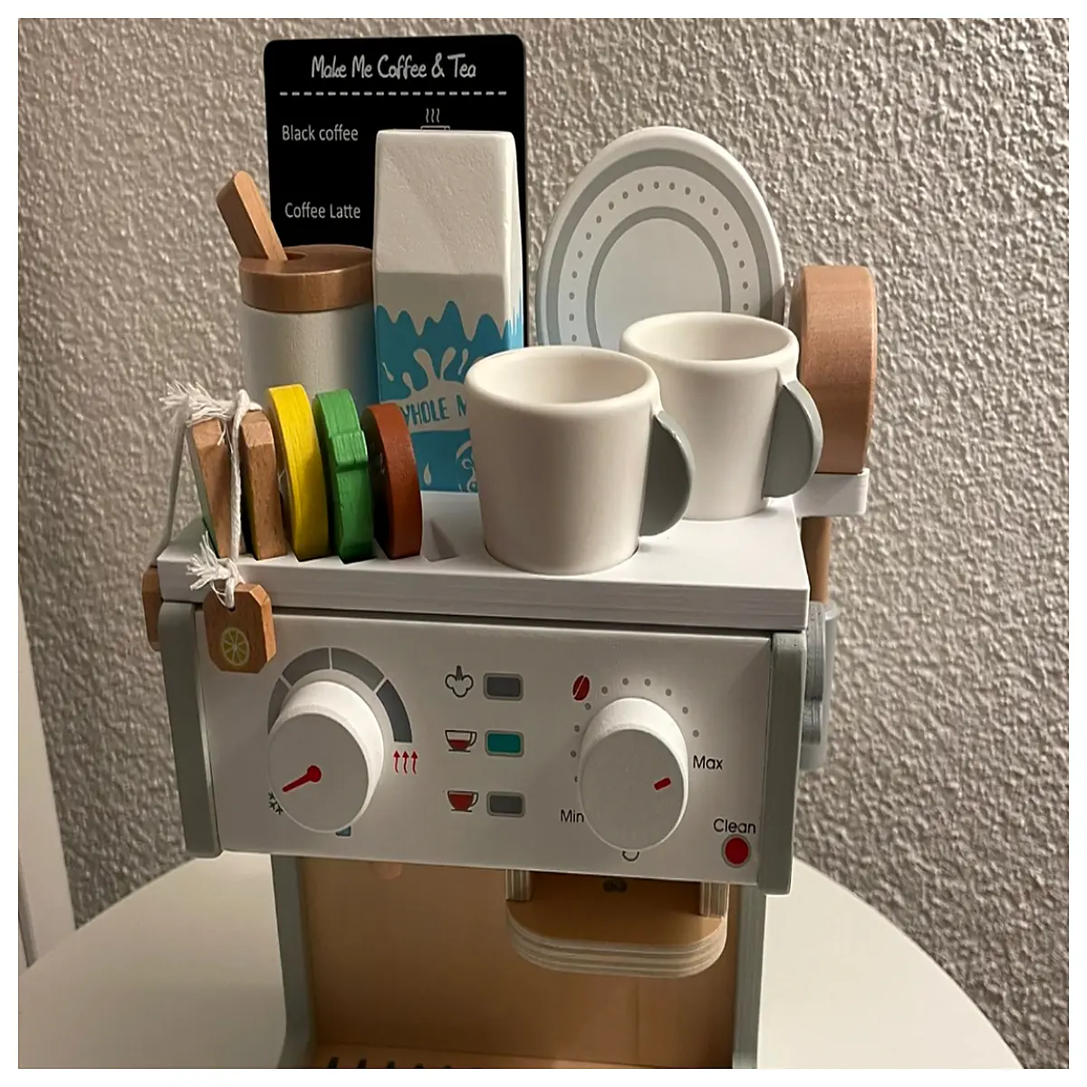 custom wooden coffee station organizer for spielbau espresso machine countertop storage tray