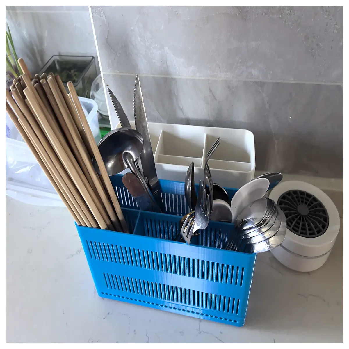 kitchen utensil holder drain rack anti tip chopsticks spoon organizer ventilation drying