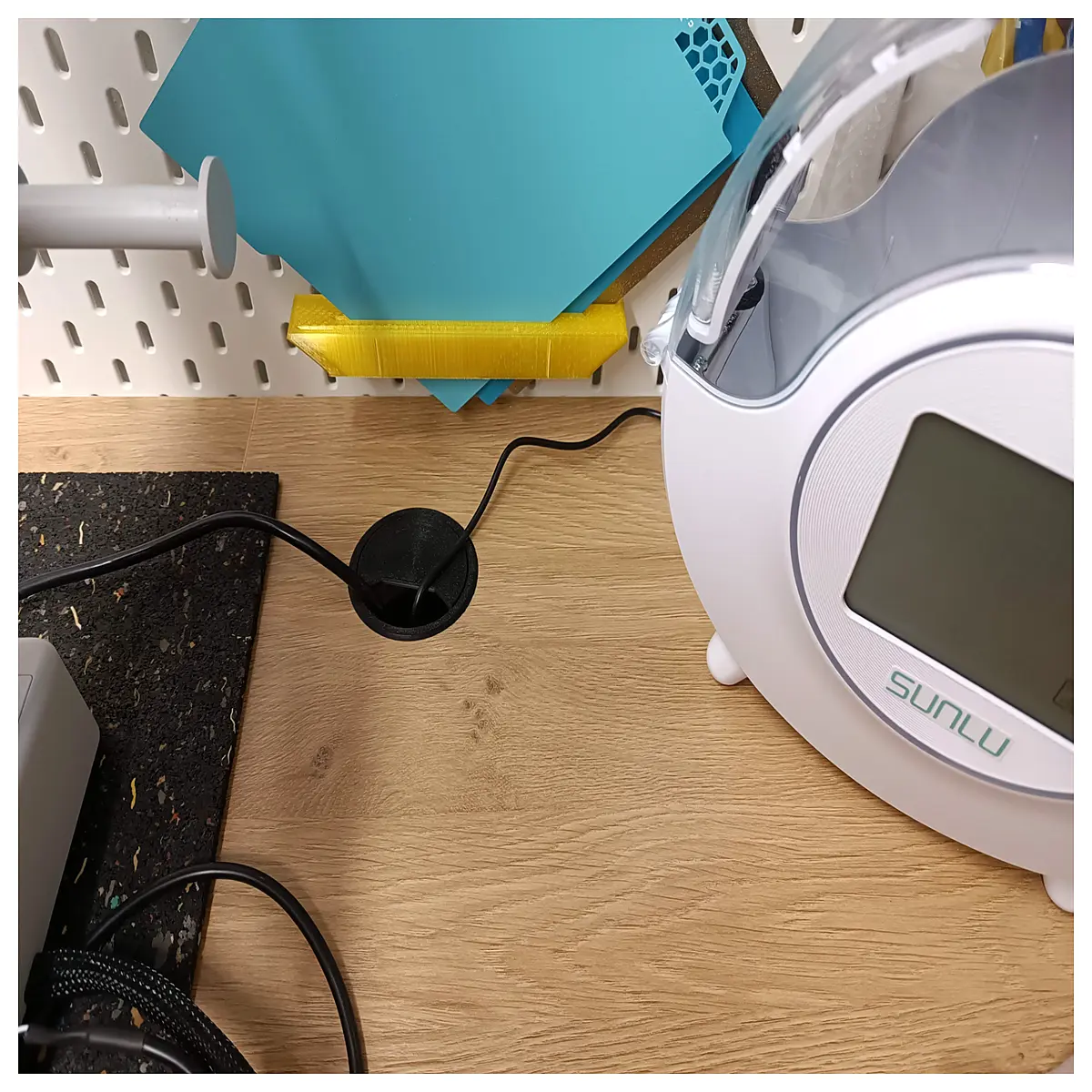 60mm cable grommet desk hole cover wire management organizer for tidy workspace printer cord pass through