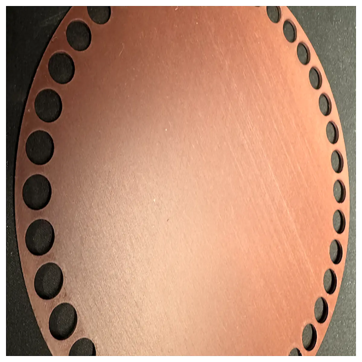 round crochet basket base insert 170mm diameter with 10mm holes for weaving plastic raffia strips