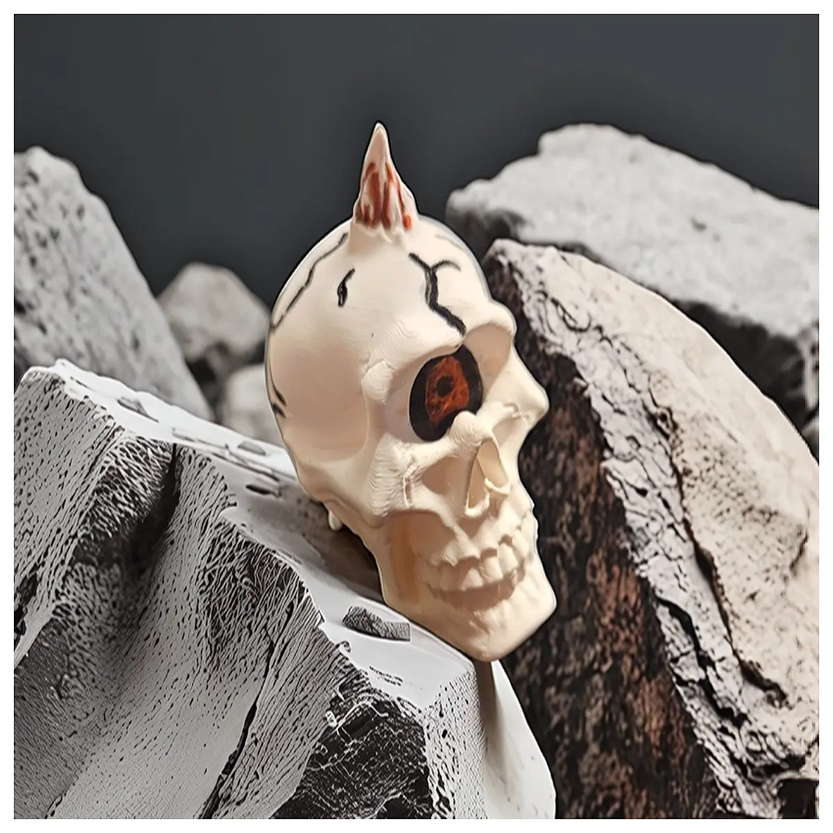 halloween skull decoration one eye cyclops prop scary party decor
