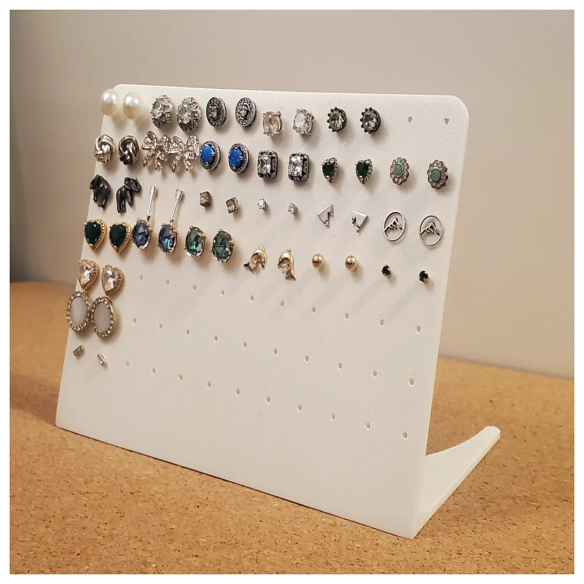 acrylic earring organizer rack for jewelry store shop counter hanging hooks storage box