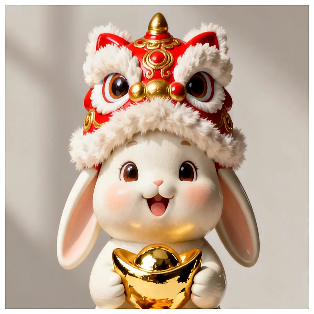 mid autumn festival lion dance jade rabbit figurine cloud mooncake base home office desk decoration holiday party gift