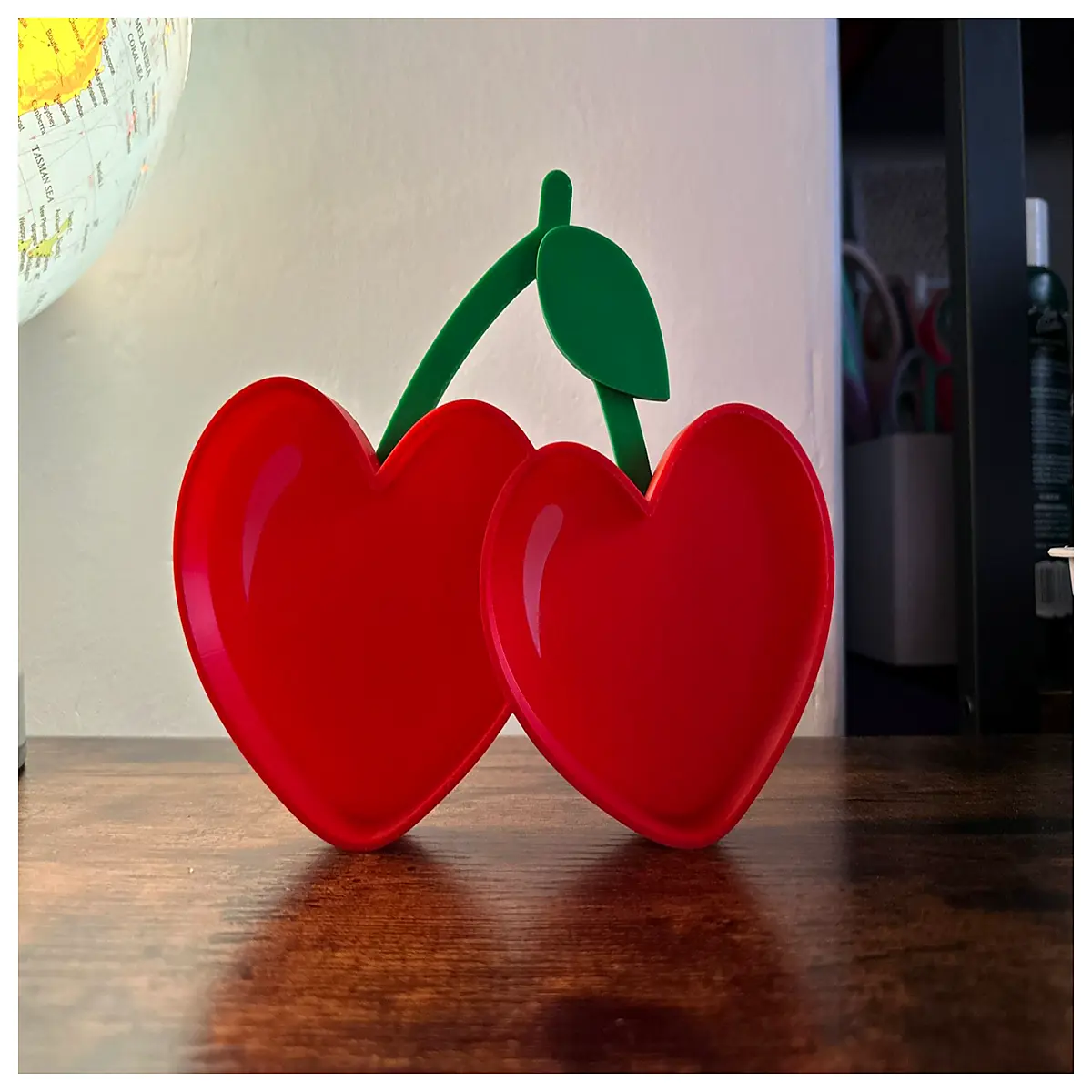 cute cherry trinket tray jewelry dish ring holder for vanity desk organizer