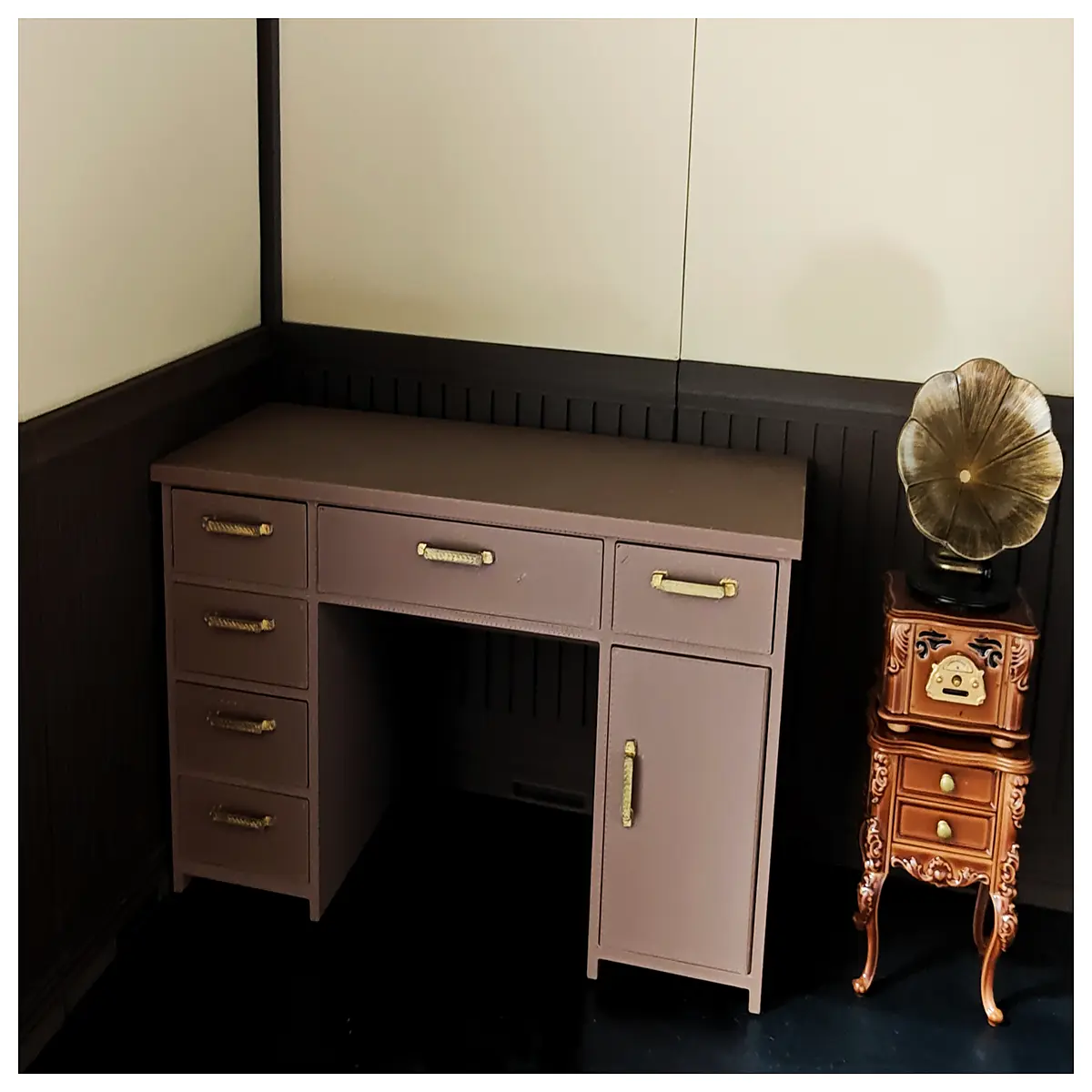 1 12 scale miniature desk for diorama realistic office furniture detailed study room decor dollhouse accessories