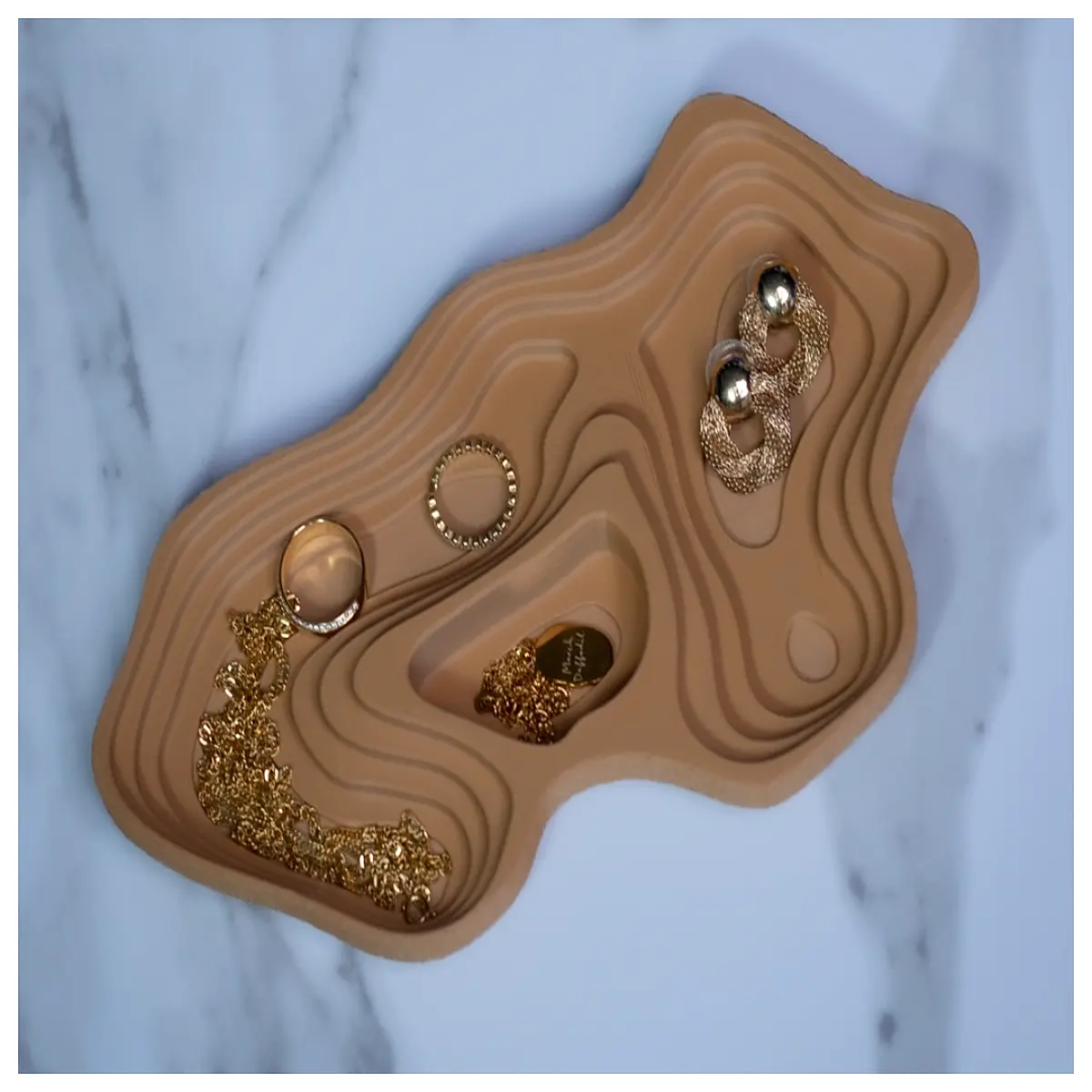 topology jewelry organizer box with glass lid for rings necklaces earrings storage case for vanity table travel