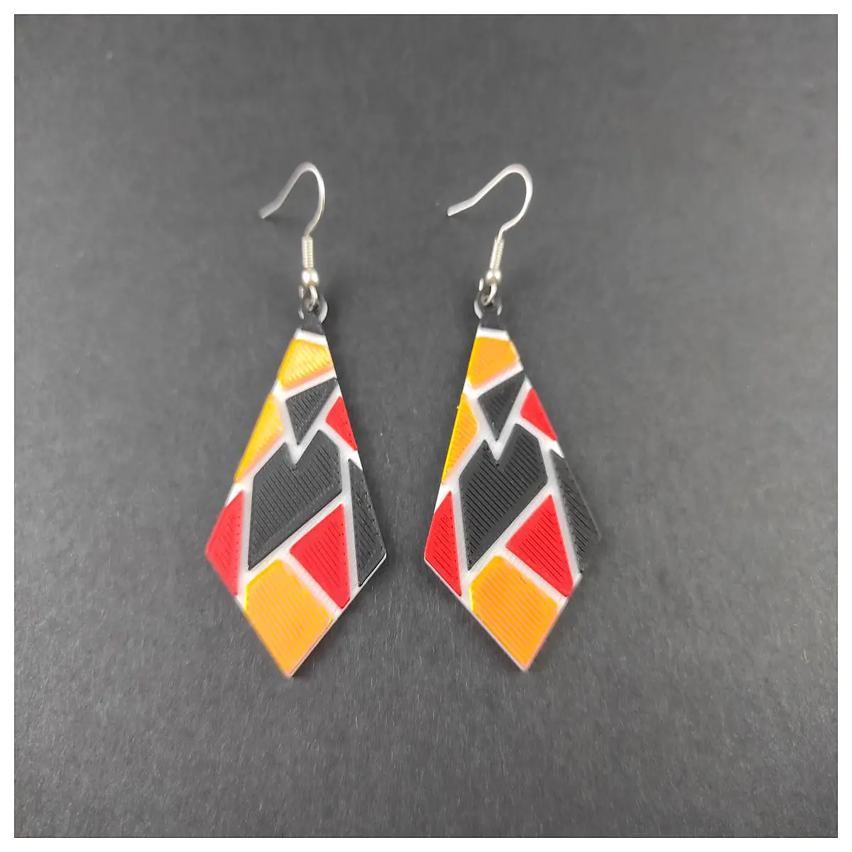 mosaic dream earrings colorful geometric drop jewelry artistic boho dangle studs for women