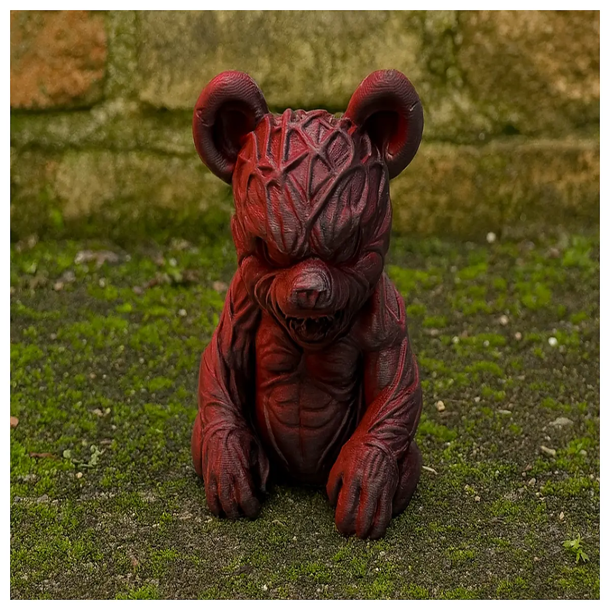 horror demon bear plush toy scary stuffed animal for kids dark fantasy collectible doll creepy halloween decoration gift