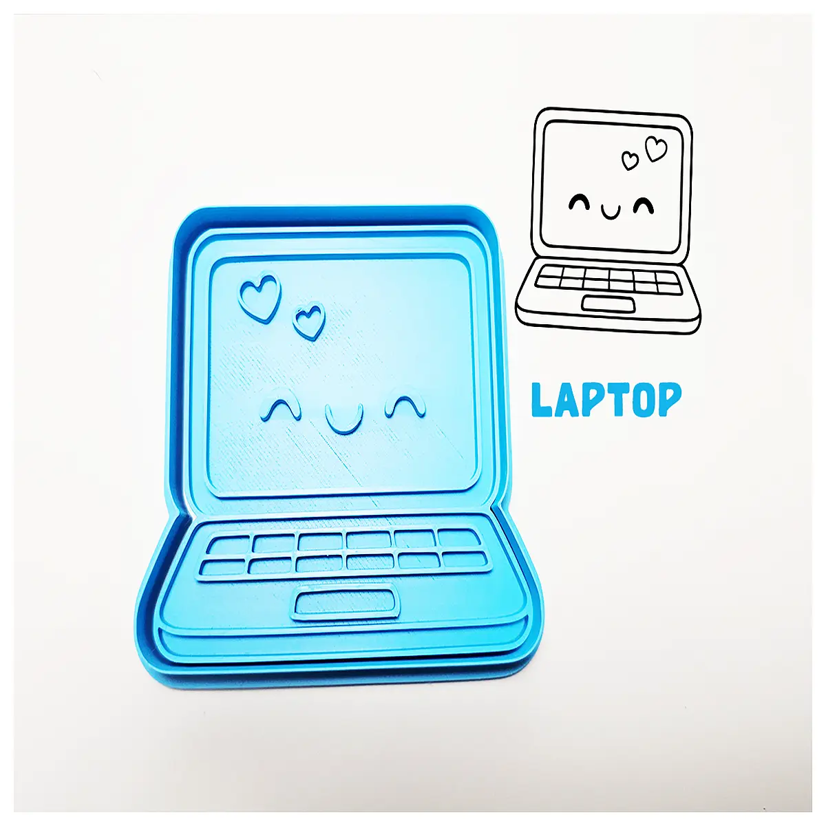 laptop shape cookie cutter stainless steel baking stamp for birthday party treats