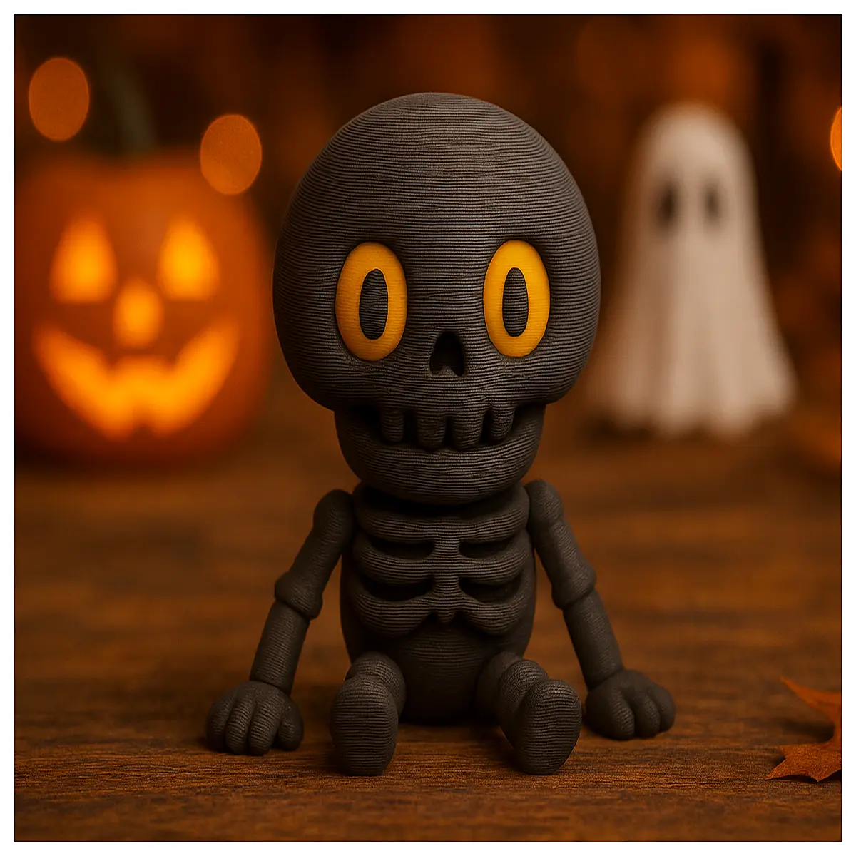 halloween skeleton plushie friend spooky party decor cute ghost buddy