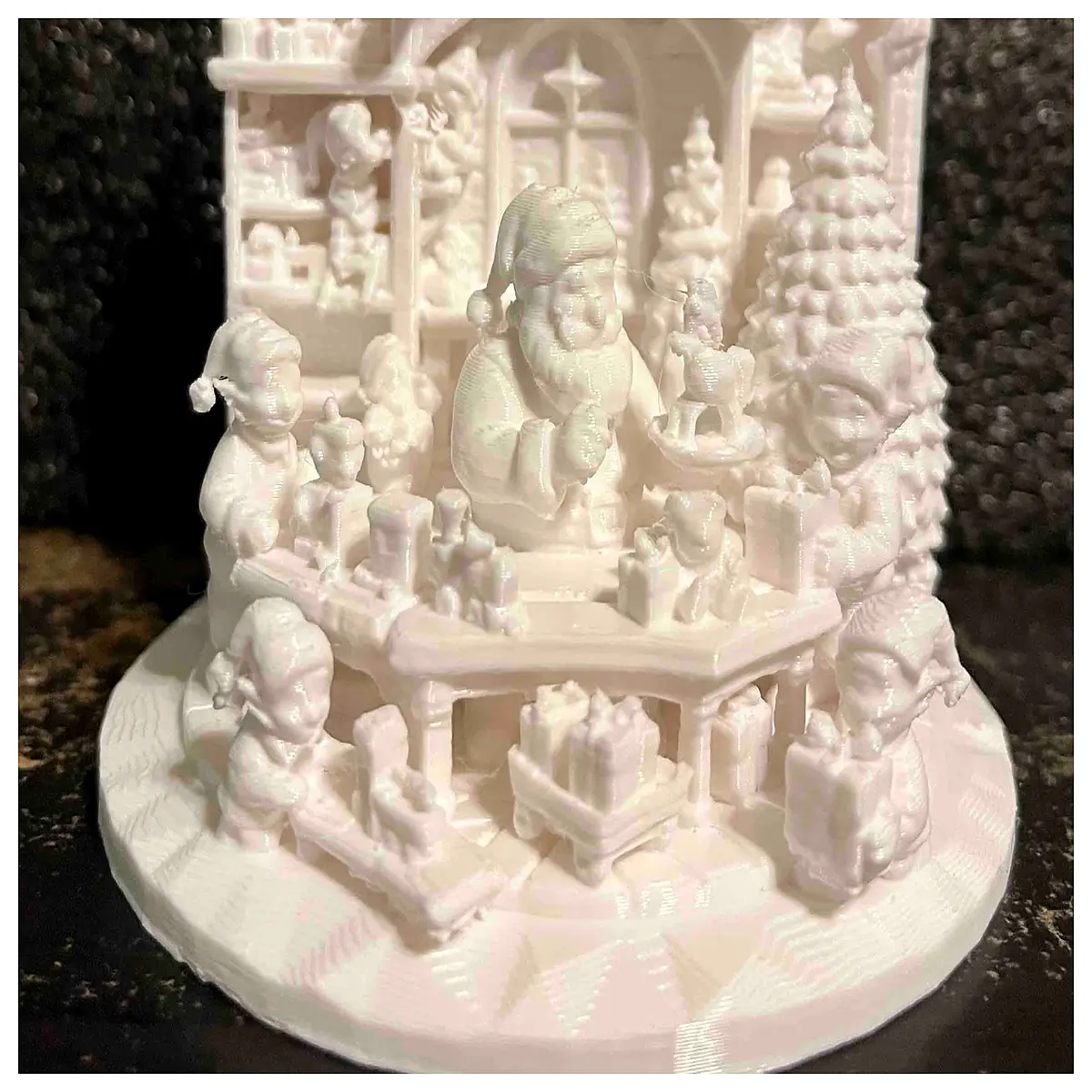 christmas santa workshop decor toy factory scene for holiday festive xmas village accessories