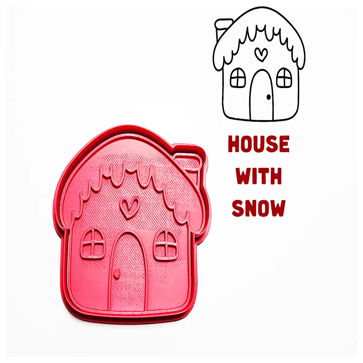 snow cabin cookie cutter stamp set holiday baking molds christmas gingerbread house shapes fondant impression tools