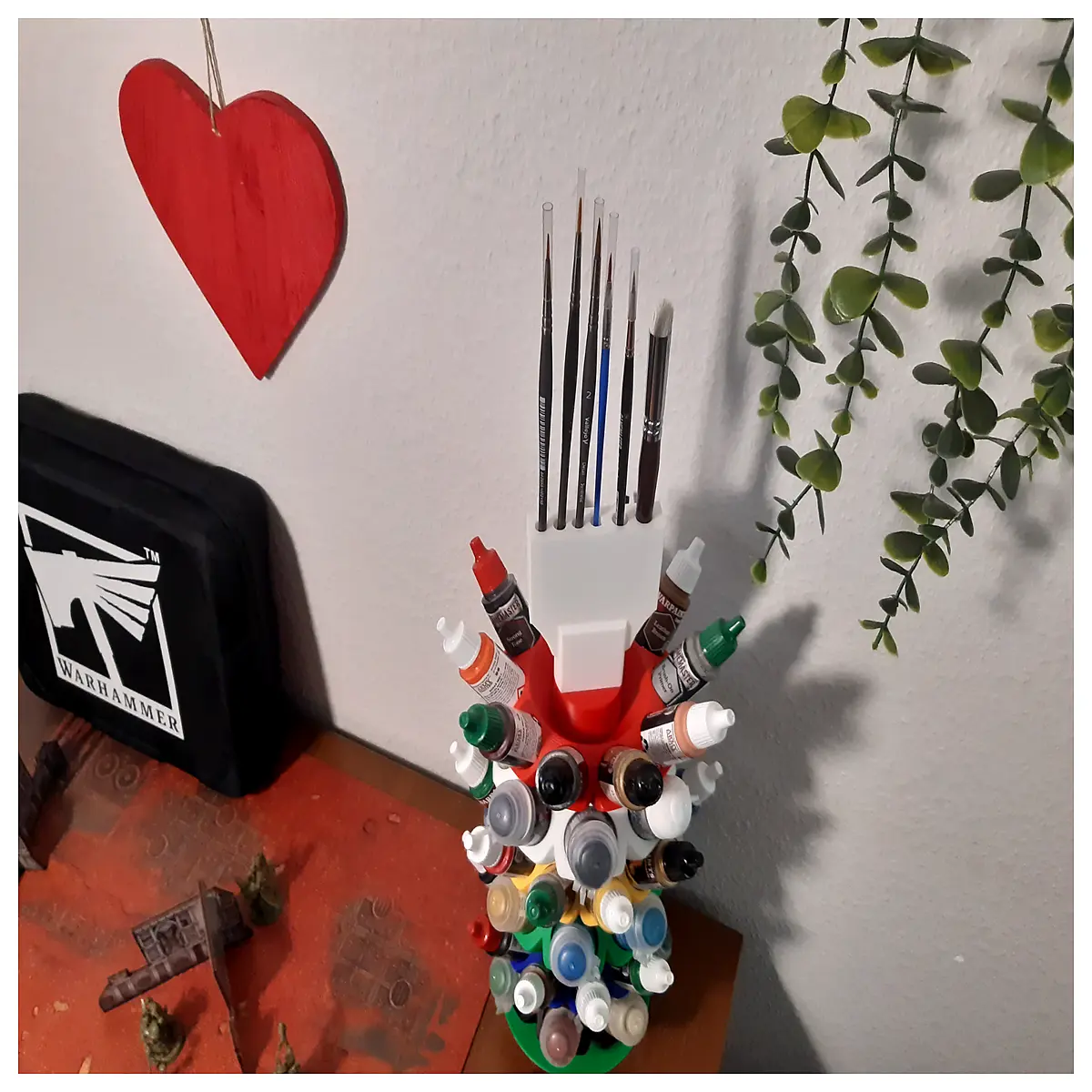 watercolor paint tower organizer brush holder for artists studio supplies