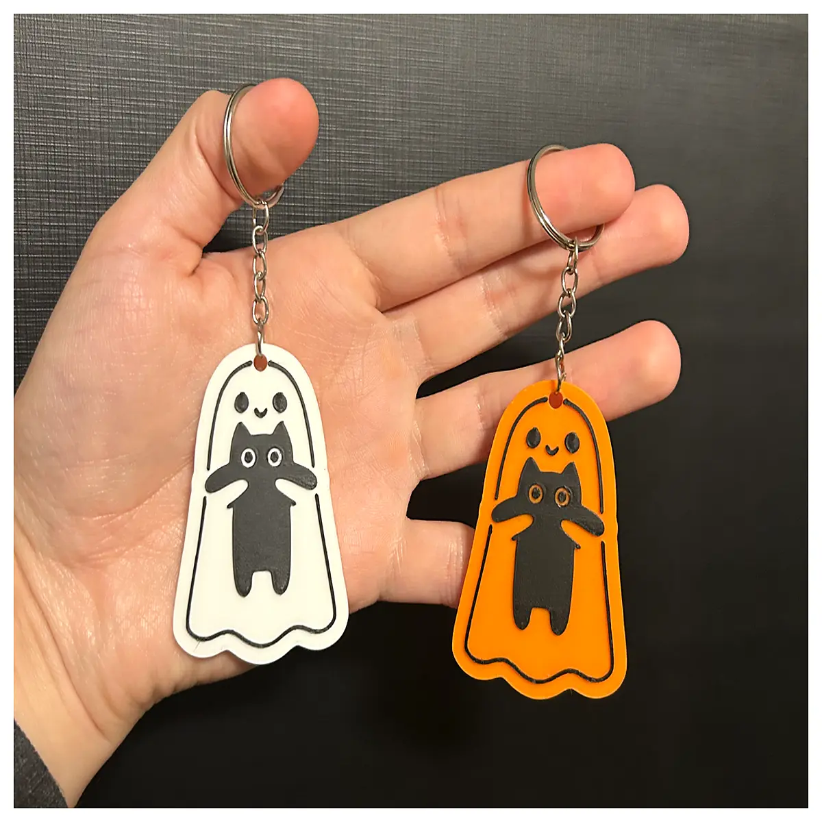 cute friendly ghost keychain for bags spooky but sweet horror aesthetic charm funny skeleton pendant teens