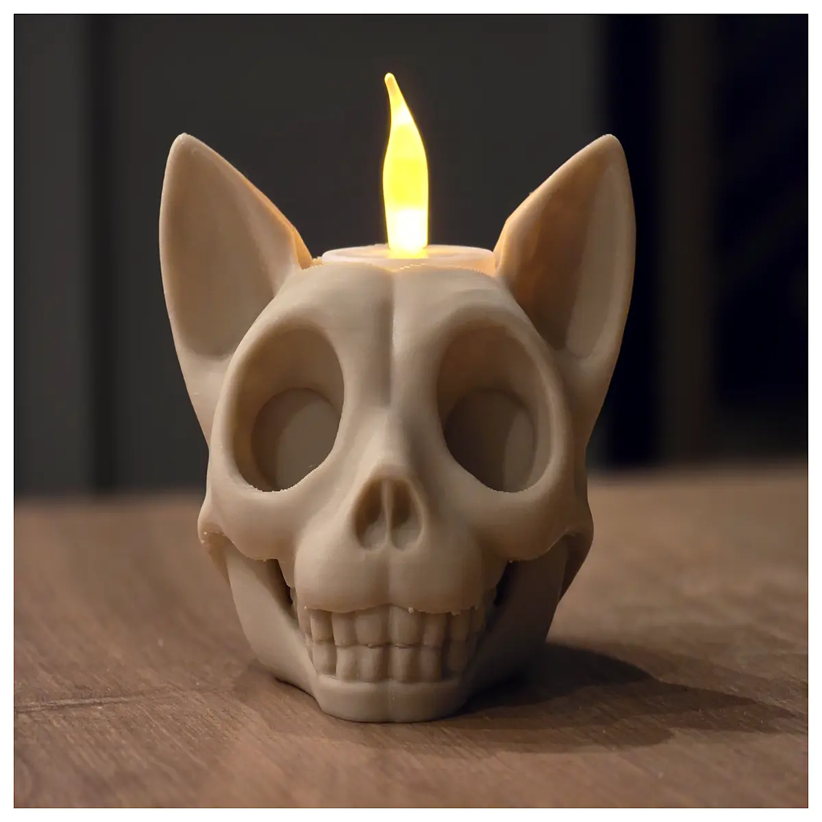 halloween skull tea holder candlestick spooky gothic home decor party centerpiece
