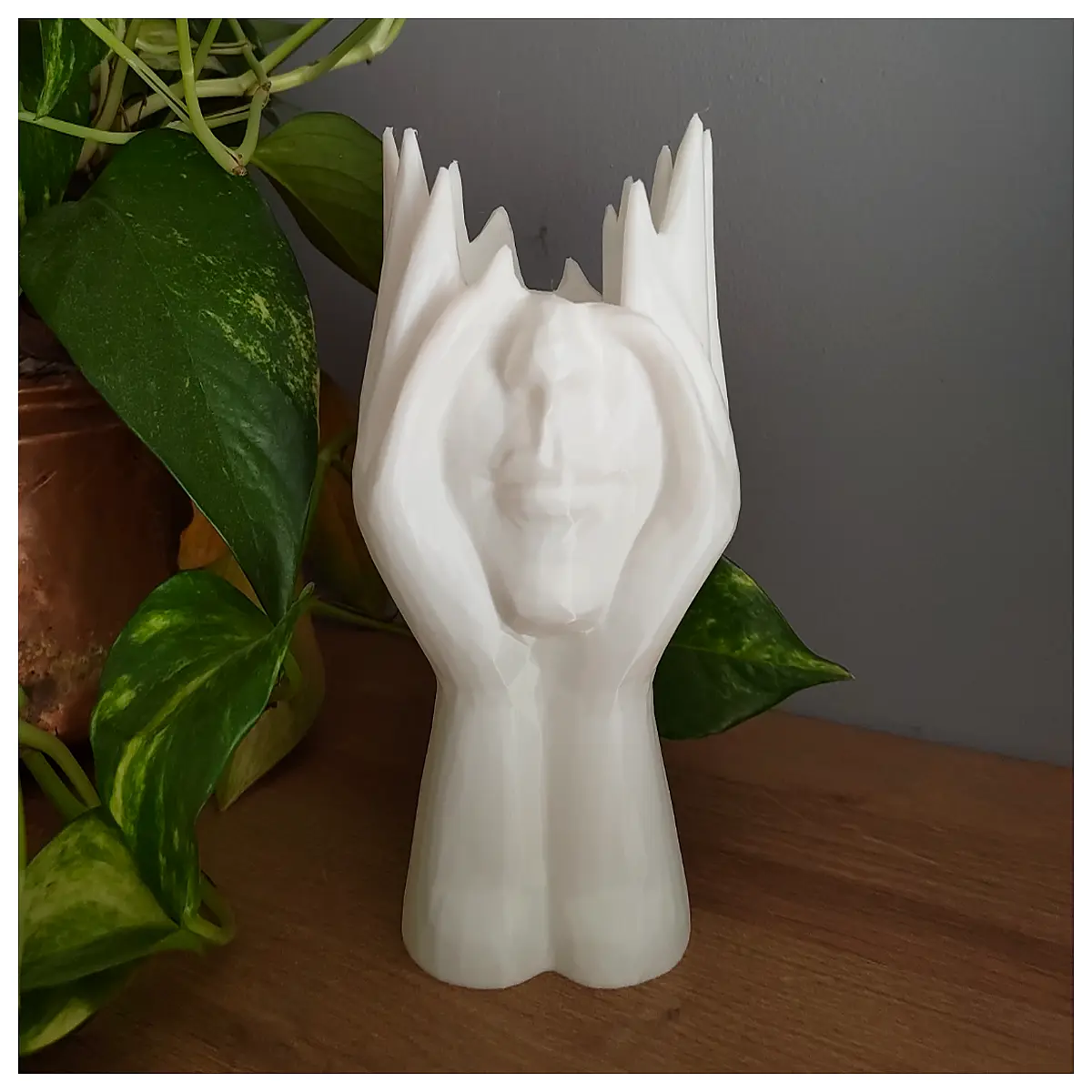 intellectual crown candle holder sculpture philosophical art decor symbolic thinking statue for desk