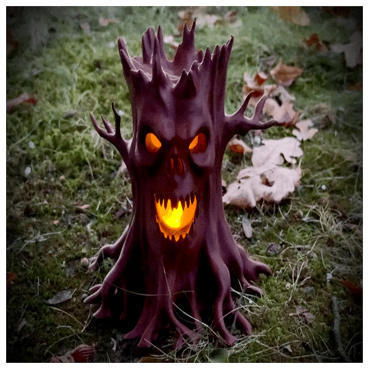 halloween haunted tree stump candle spooky decoration for home garden party