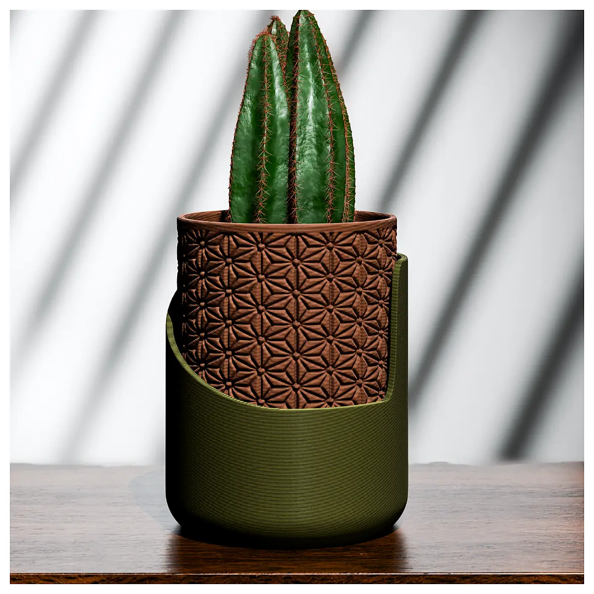kumiko style ceramic planter pot for succulents cactus indoor desk decorative vase with drainage hole