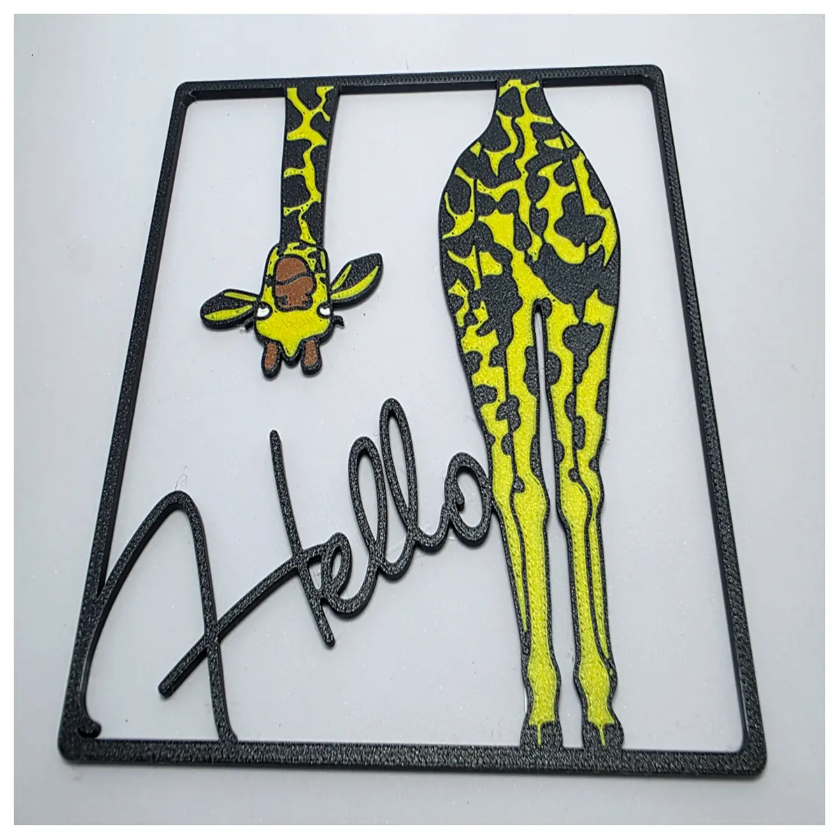 giraffe hello wall art decal nursery decor animal print sticker living room home decoration